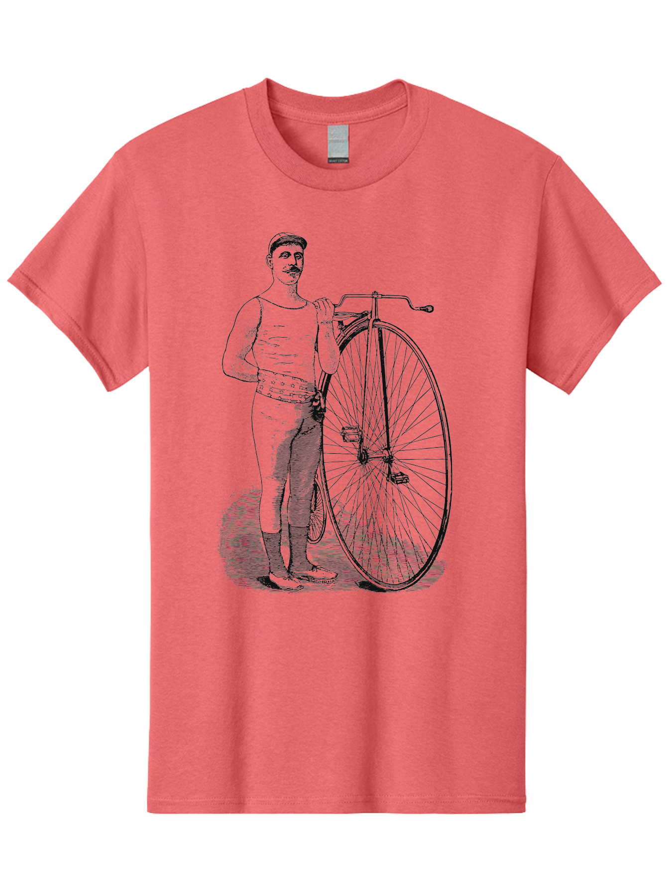 The Wheelman Men'S Graphic Tee, 100% Cotton, Comfortable Casual Summer Wear, Machine Washable, Vintage Bicycle, Penny Farthing Bike, Old-Fashioned Cycling, Historical Transport, Classic Bike Design, Retro Cycling Culture, Aae726 5