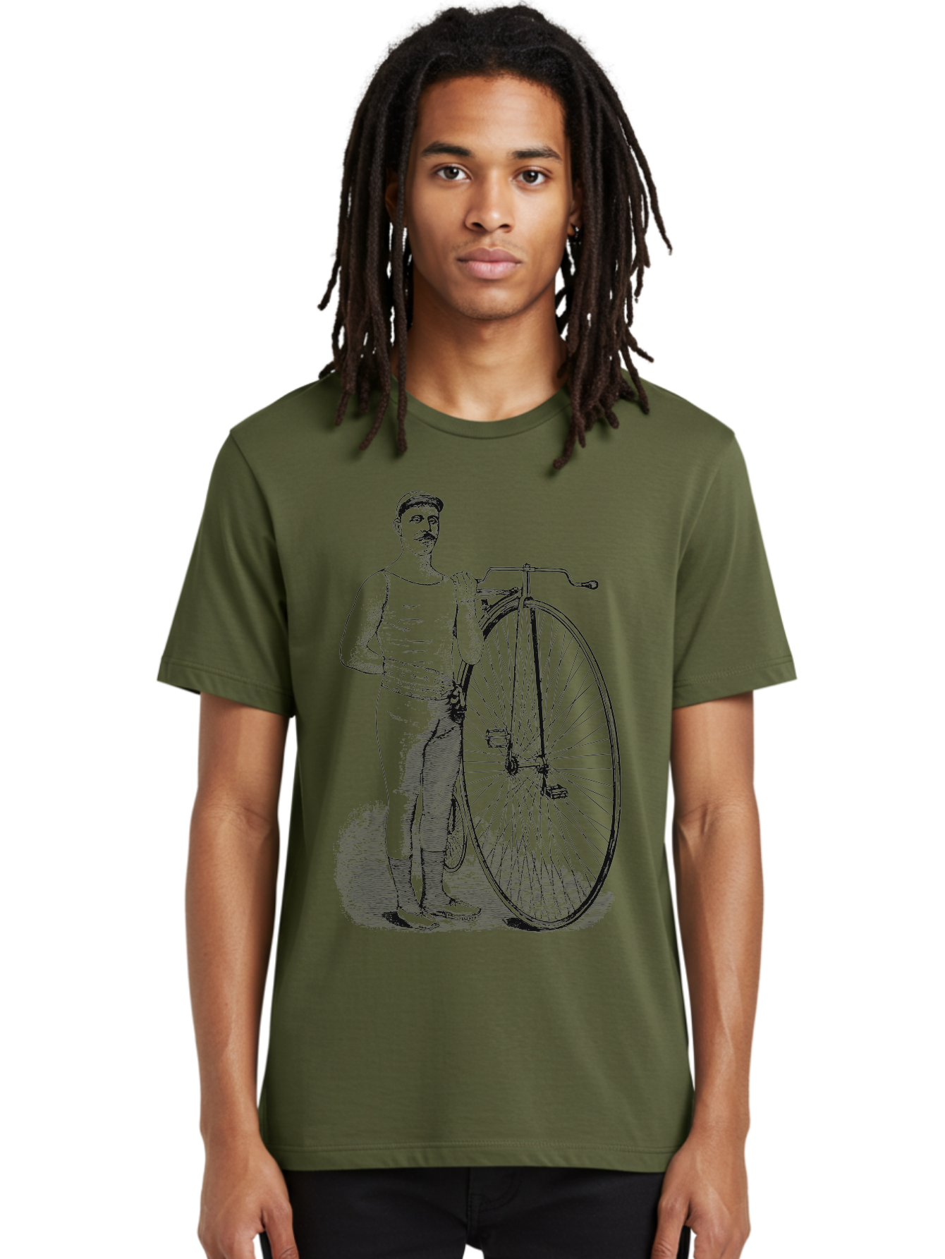 The Wheelman Men'S Graphic Tee, 100% Cotton, Comfortable Casual Summer Wear, Machine Washable, Vintage Bicycle, Penny Farthing Bike, Old-Fashioned Cycling, Historical Transport, Classic Bike Design, Retro Cycling Culture, Aae726 22