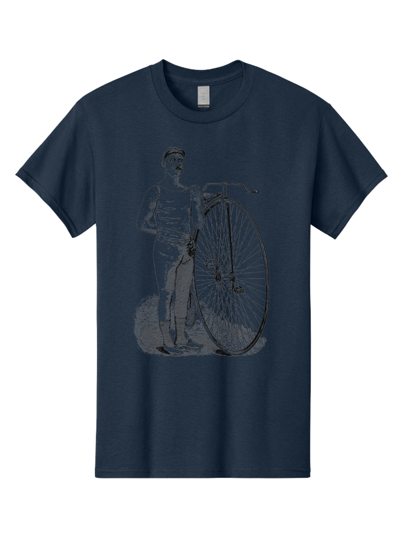 The Wheelman Men'S Graphic Tee, 100% Cotton, Comfortable Casual Summer Wear, Machine Washable, Vintage Bicycle, Penny Farthing Bike, Old-Fashioned Cycling, Historical Transport, Classic Bike Design, Retro Cycling Culture, Aae726 17