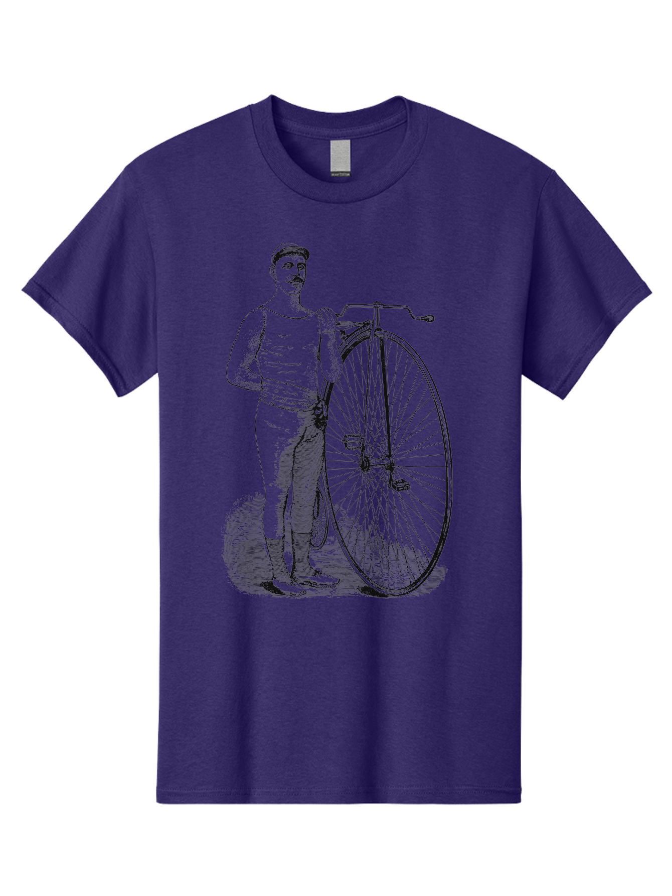 The Wheelman Men'S Graphic Tee, 100% Cotton, Comfortable Casual Summer Wear, Machine Washable, Vintage Bicycle, Penny Farthing Bike, Old-Fashioned Cycling, Historical Transport, Classic Bike Design, Retro Cycling Culture, Aae726 13