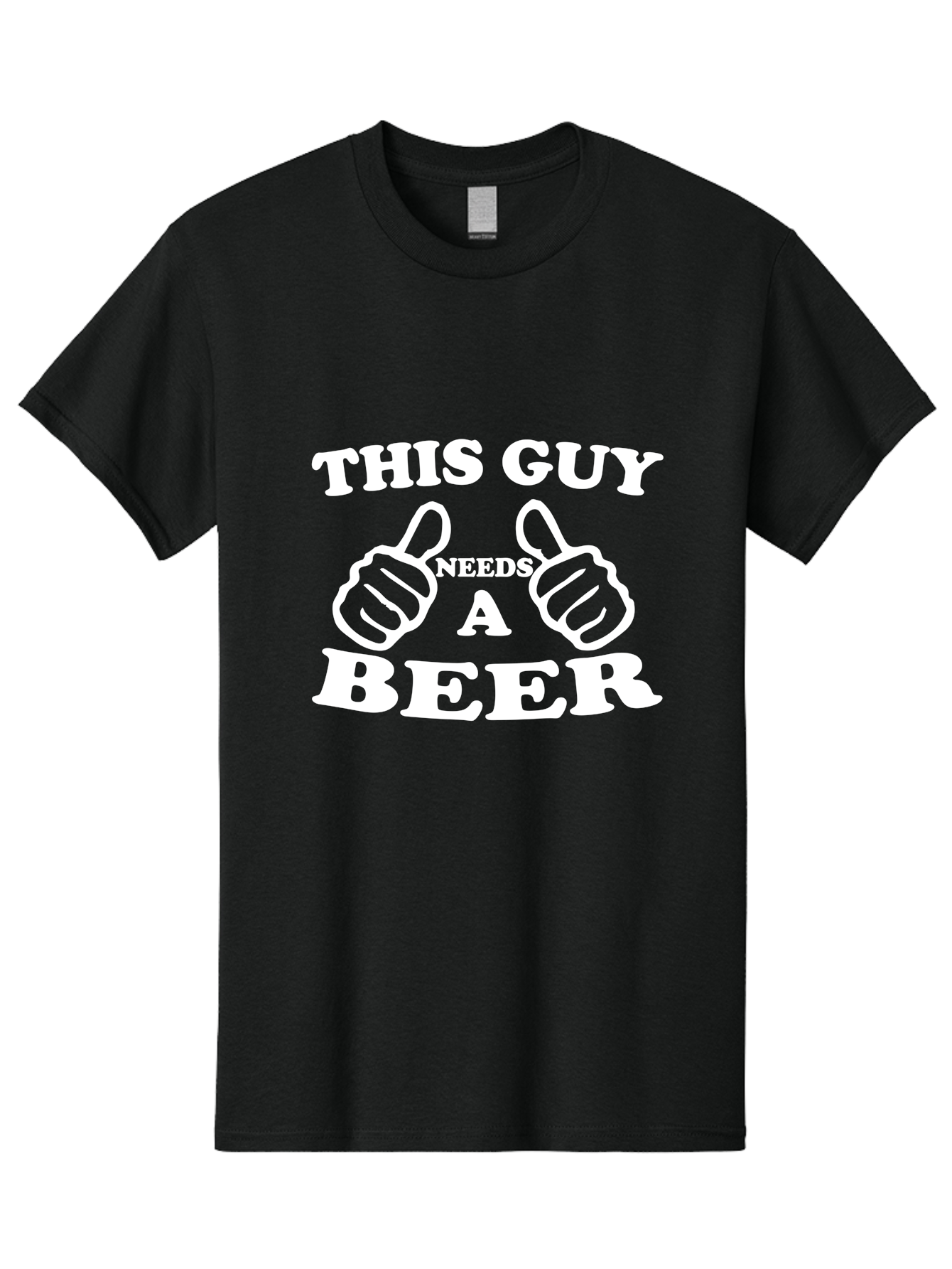 This Guy Need A Beer Men'S Graphic Tee, 100% Cotton, Comfortable Casual Summer Wear, Machine Washable, Humorous Quote, Beer Lover, Funny T-Shirt Design, Thumbs Up Gesture, Needs Beer, Funny Saying, Beer Enthusiast, Comical Graphic Aae730 7