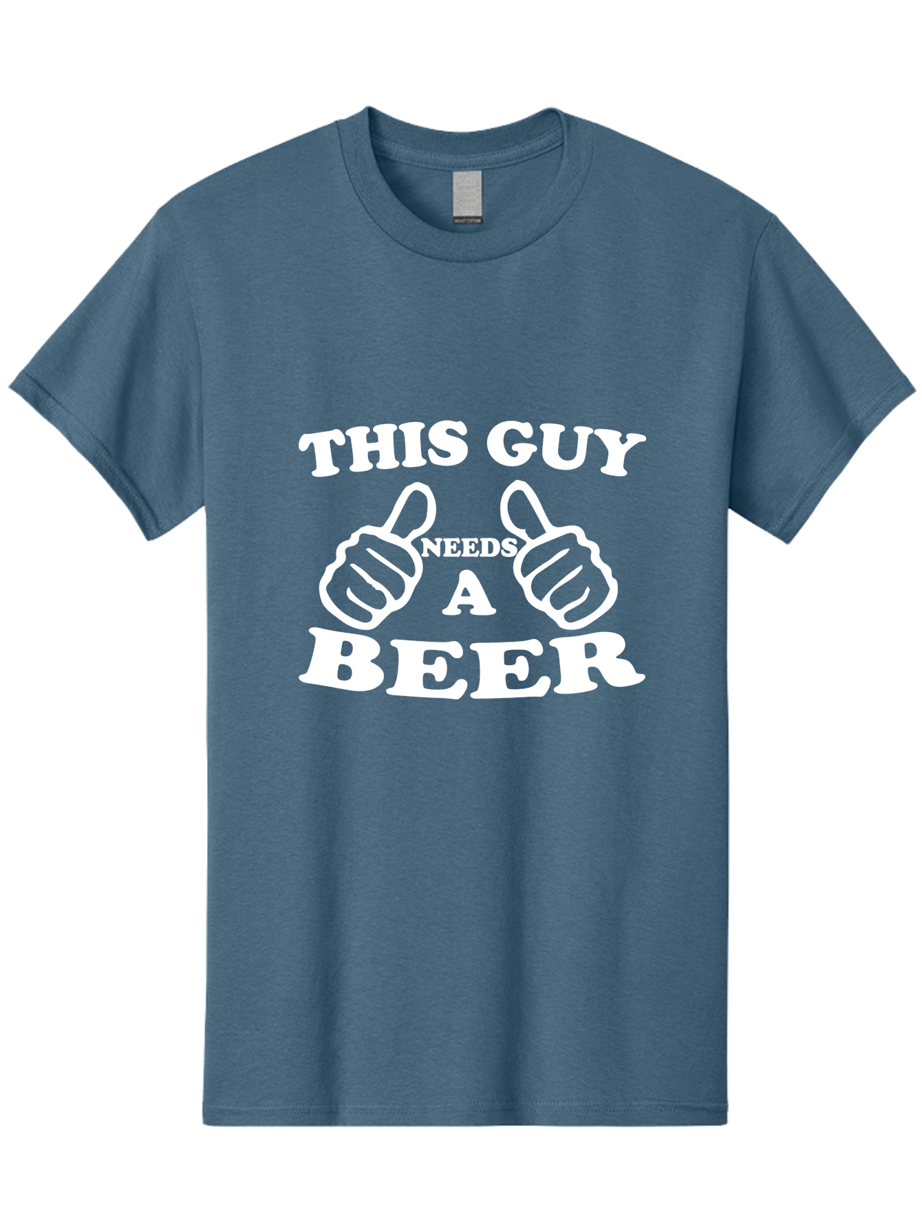 This Guy Need A Beer Men'S Graphic Tee, 100% Cotton, Comfortable Casual Summer Wear, Machine Washable, Humorous Quote, Beer Lover, Funny T-Shirt Design, Thumbs Up Gesture, Needs Beer, Funny Saying, Beer Enthusiast, Comical Graphic Aae730 11
