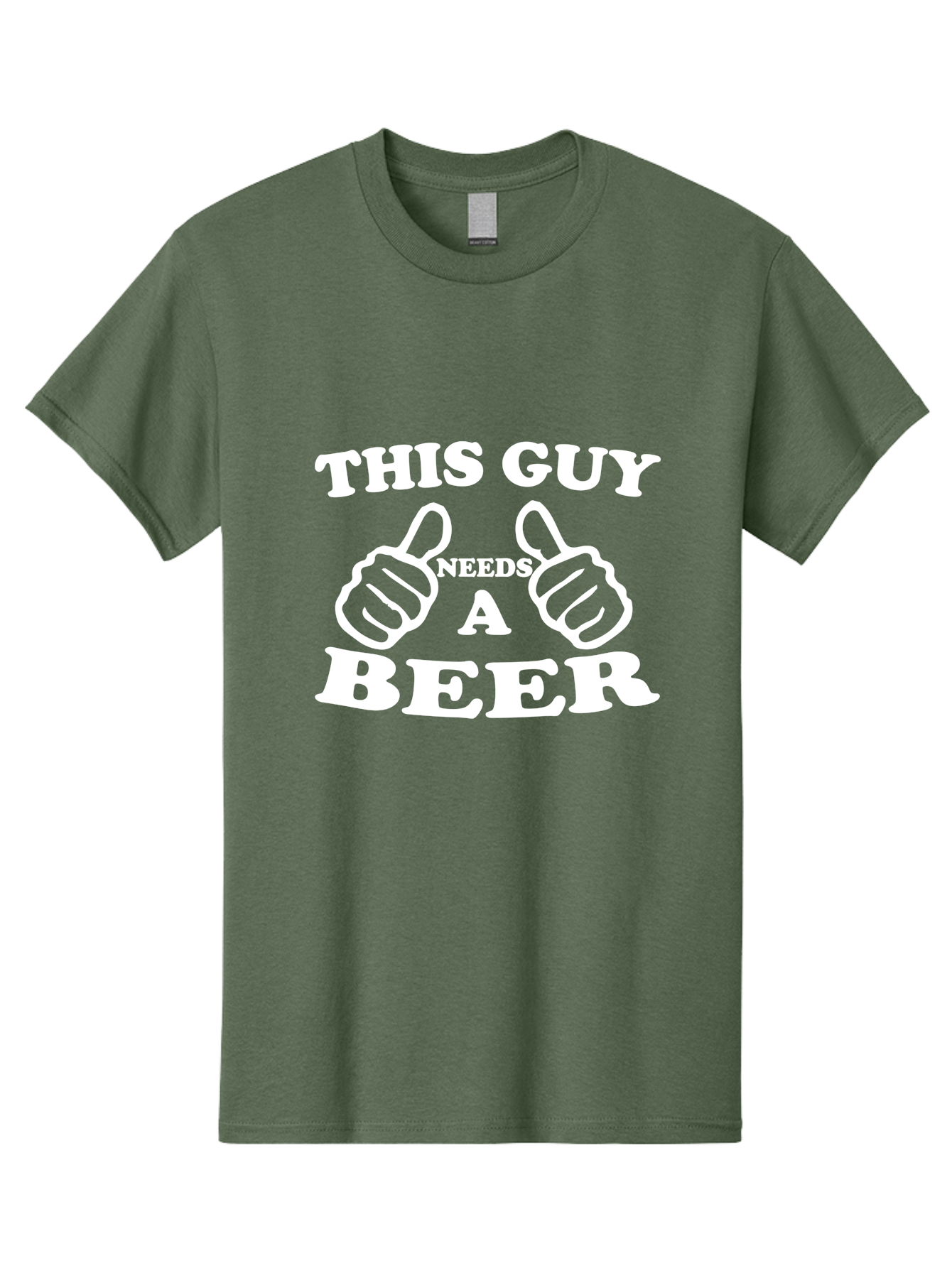 This Guy Need A Beer Men'S Graphic Tee, 100% Cotton, Comfortable Casual Summer Wear, Machine Washable, Humorous Quote, Beer Lover, Funny T-Shirt Design, Thumbs Up Gesture, Needs Beer, Funny Saying, Beer Enthusiast, Comical Graphic Aae730 13