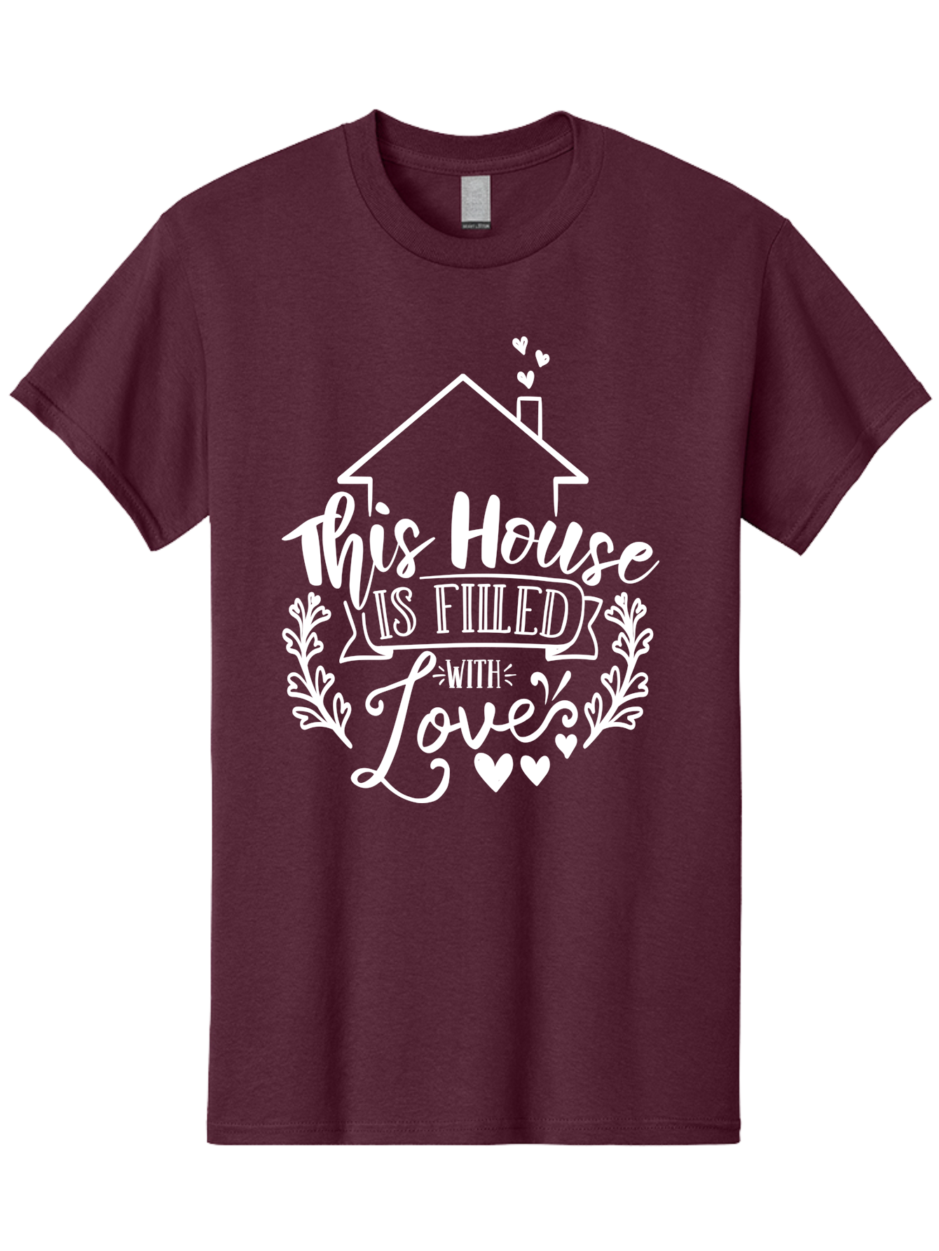 This House Is Filled With Love White Men'S Graphic Tee, 100% Cotton, Comfortable Casual Summer Wear, Machine Washable, Home Sweet Home, Love-Filled Home, Family Values, Heartfelt Sentiment, Cozy Home Decor, Inspirational Quote, Aae731 7