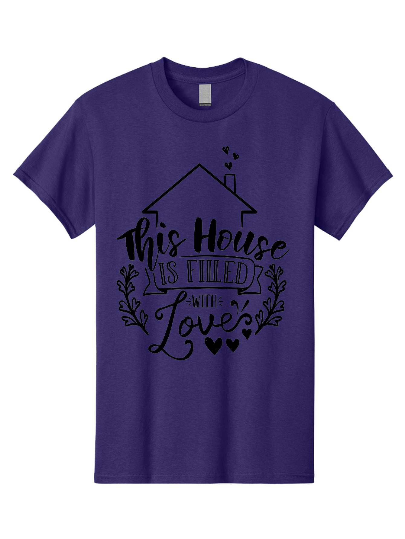 This House Is Filled With Love Men'S Graphic Tee, 100% Cotton, Comfortable Casual Summer Wear, Machine Washable, Home Sweet Home, House Filled With Love, Family Values, Heartwarming Quotes, Home Decor Inspiration, Love Quotes For Home, Aae732 3