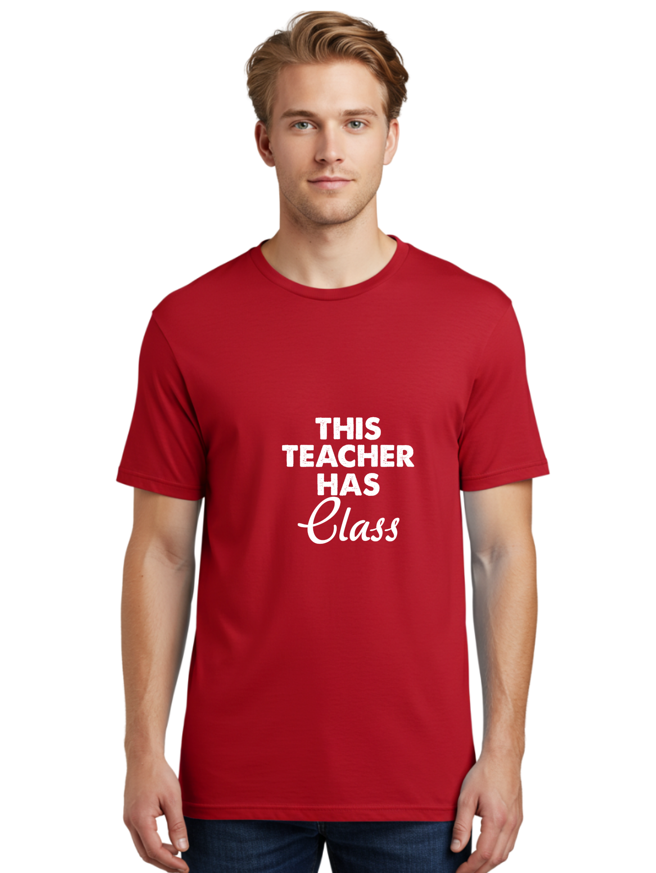 This Teacher Has Class Men'S Graphic Tee, 100% Cotton, Comfortable Casual Summer Wear, Machine Washable, Teacher Appreciation, Educational Humor, Classroom Inspiration, Teacher Pride, Funny Teacher Quotes, Classroom Decor, Teacher Gifts Aae734 24