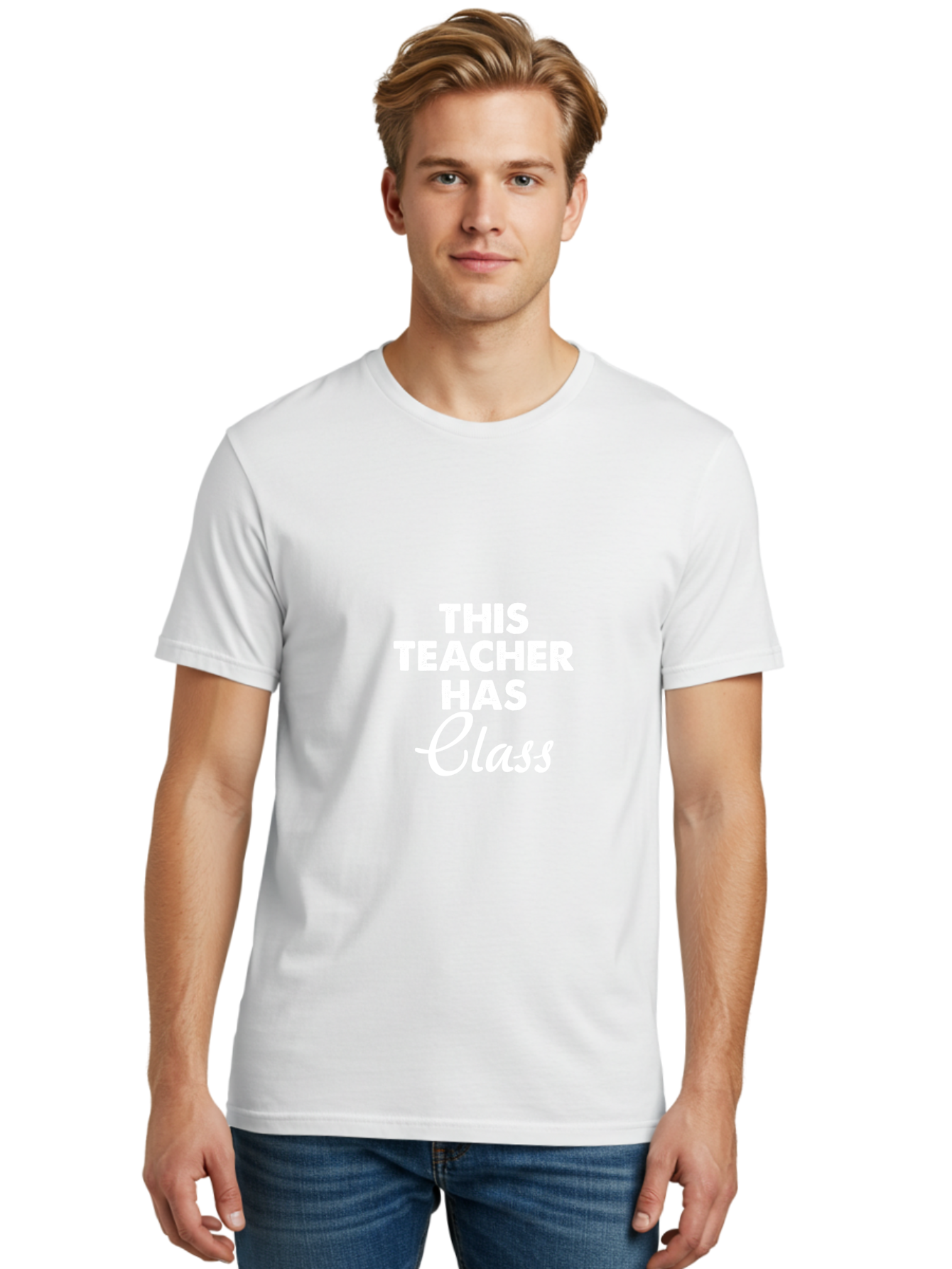 This Teacher Has Class Men'S Graphic Tee, 100% Cotton, Comfortable Casual Summer Wear, Machine Washable, Teacher Appreciation, Educational Humor, Classroom Inspiration, Teacher Pride, Funny Teacher Quotes, Classroom Decor, Teacher Gifts Aae734 22