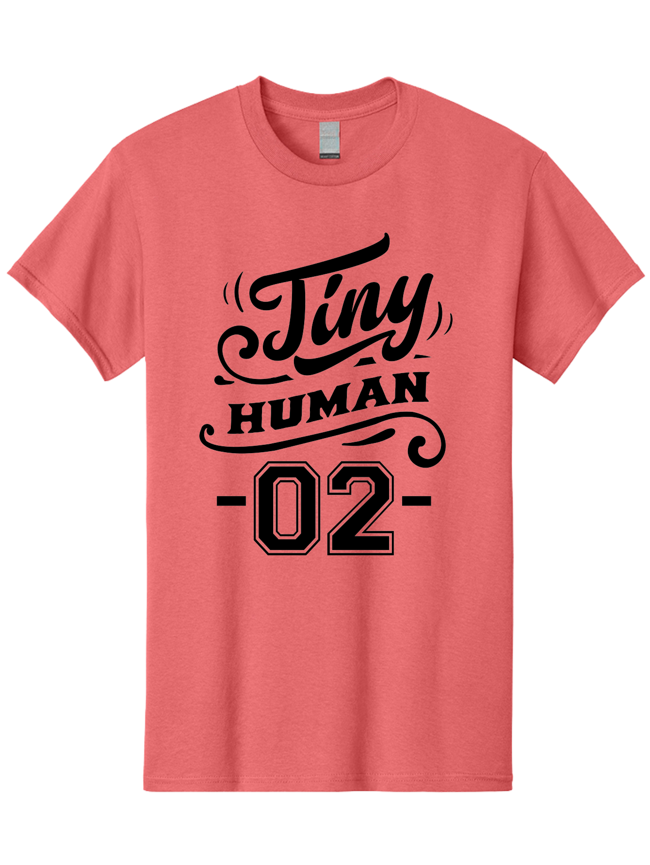 Tiny Human 02 Men'S Graphic Tee, 100% Cotton, Comfortable Casual Summer Wear, Machine Washable, Tiny Human, Typography, Black Text, Elegant Design, Custom Graphics, Athletic Wear, Sports Apparel, Bold Font, Number 02, Vintage Style, Aae743 3