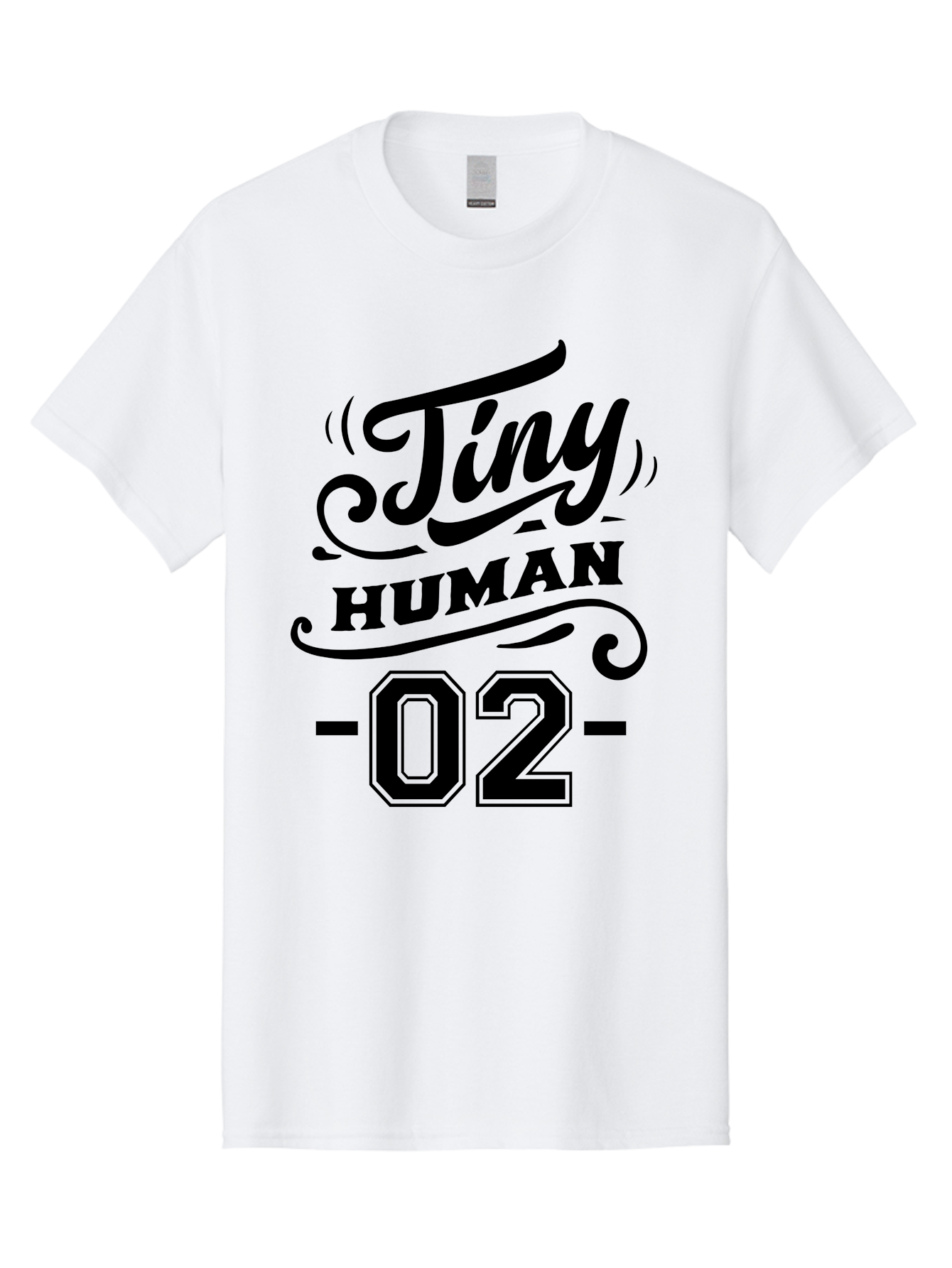 Tiny Human 02 Men'S Graphic Tee, 100% Cotton, Comfortable Casual Summer Wear, Machine Washable, Tiny Human, Typography, Black Text, Elegant Design, Custom Graphics, Athletic Wear, Sports Apparel, Bold Font, Number 02, Vintage Style, Aae743 11