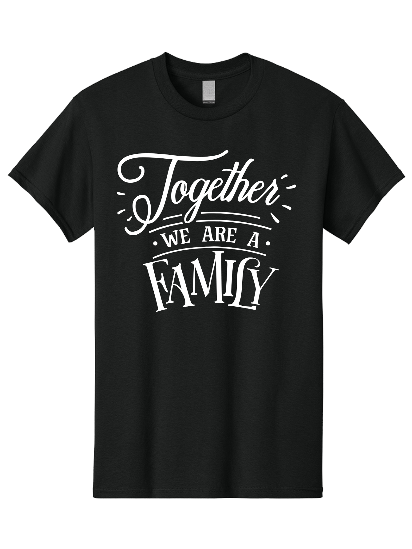 Together We Are A Family - White Men'S Graphic Tee, 100% Cotton, Comfortable Casual Summer Wear, Machine Washable, Family Unity, Togetherness, Family Bonding, Family Love, Family Values, Inspirational Quotes, Motivation, White Text, Aae746 19