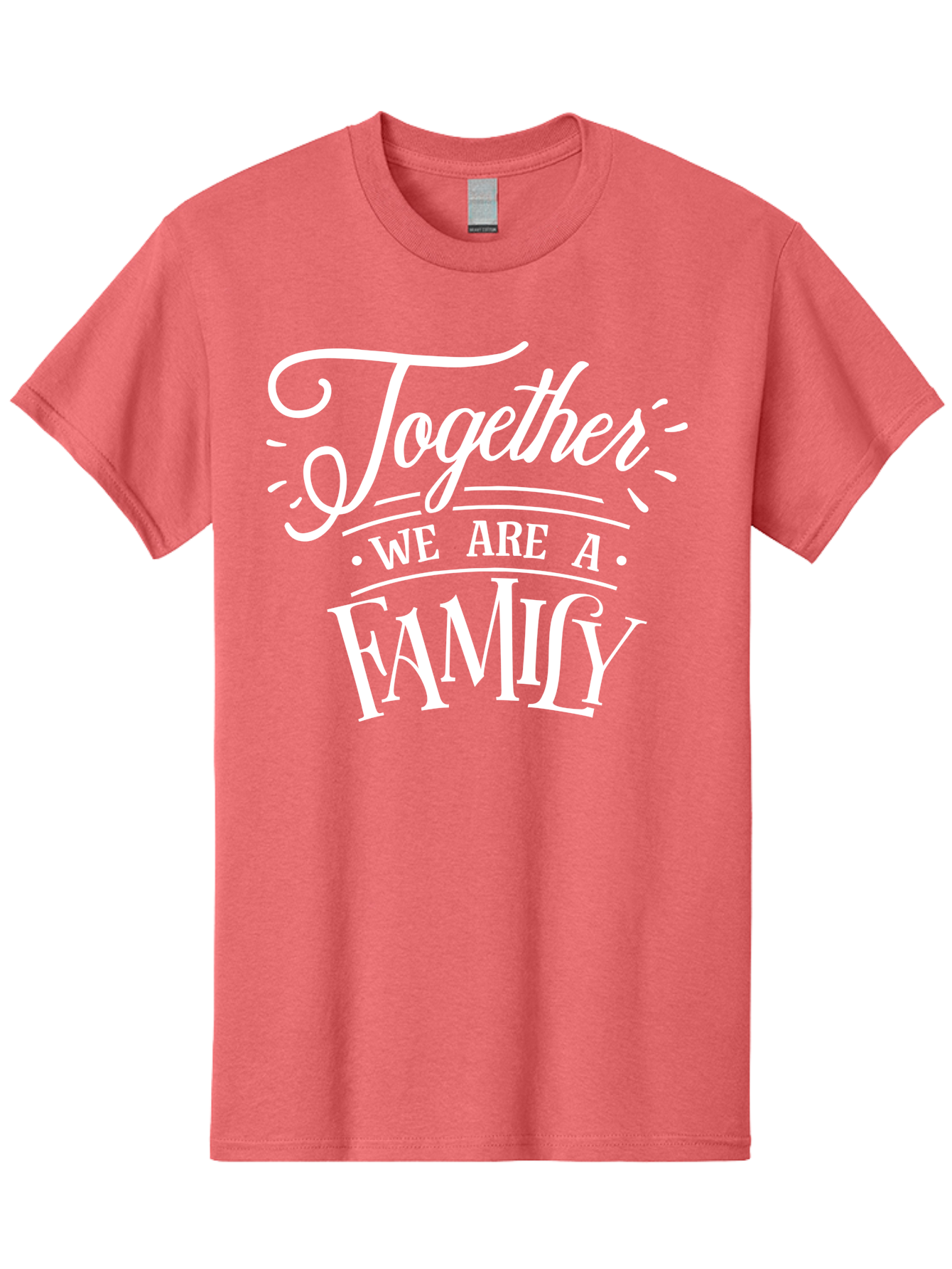 Together We Are A Family - White Men'S Graphic Tee, 100% Cotton, Comfortable Casual Summer Wear, Machine Washable, Family Unity, Togetherness, Family Bonding, Family Love, Family Values, Inspirational Quotes, Motivation, White Text, Aae746 3