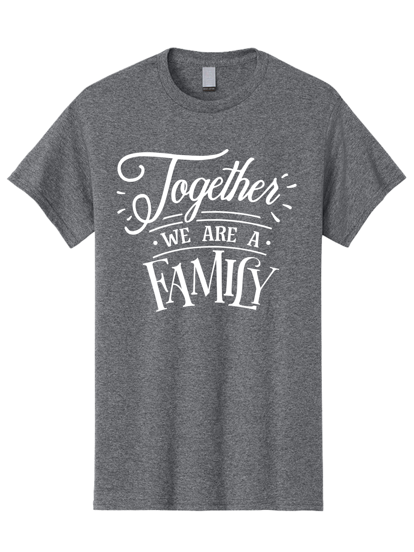 Together We Are A Family - White Men'S Graphic Tee, 100% Cotton, Comfortable Casual Summer Wear, Machine Washable, Family Unity, Togetherness, Family Bonding, Family Love, Family Values, Inspirational Quotes, Motivation, White Text, Aae746 27