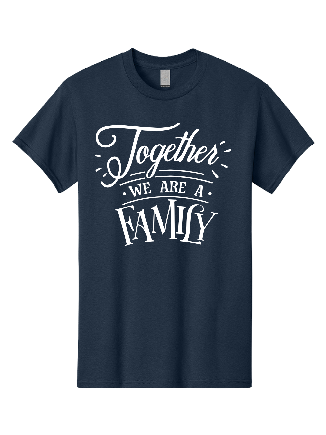 Together We Are A Family - White Men'S Graphic Tee, 100% Cotton, Comfortable Casual Summer Wear, Machine Washable, Family Unity, Togetherness, Family Bonding, Family Love, Family Values, Inspirational Quotes, Motivation, White Text, Aae746 5