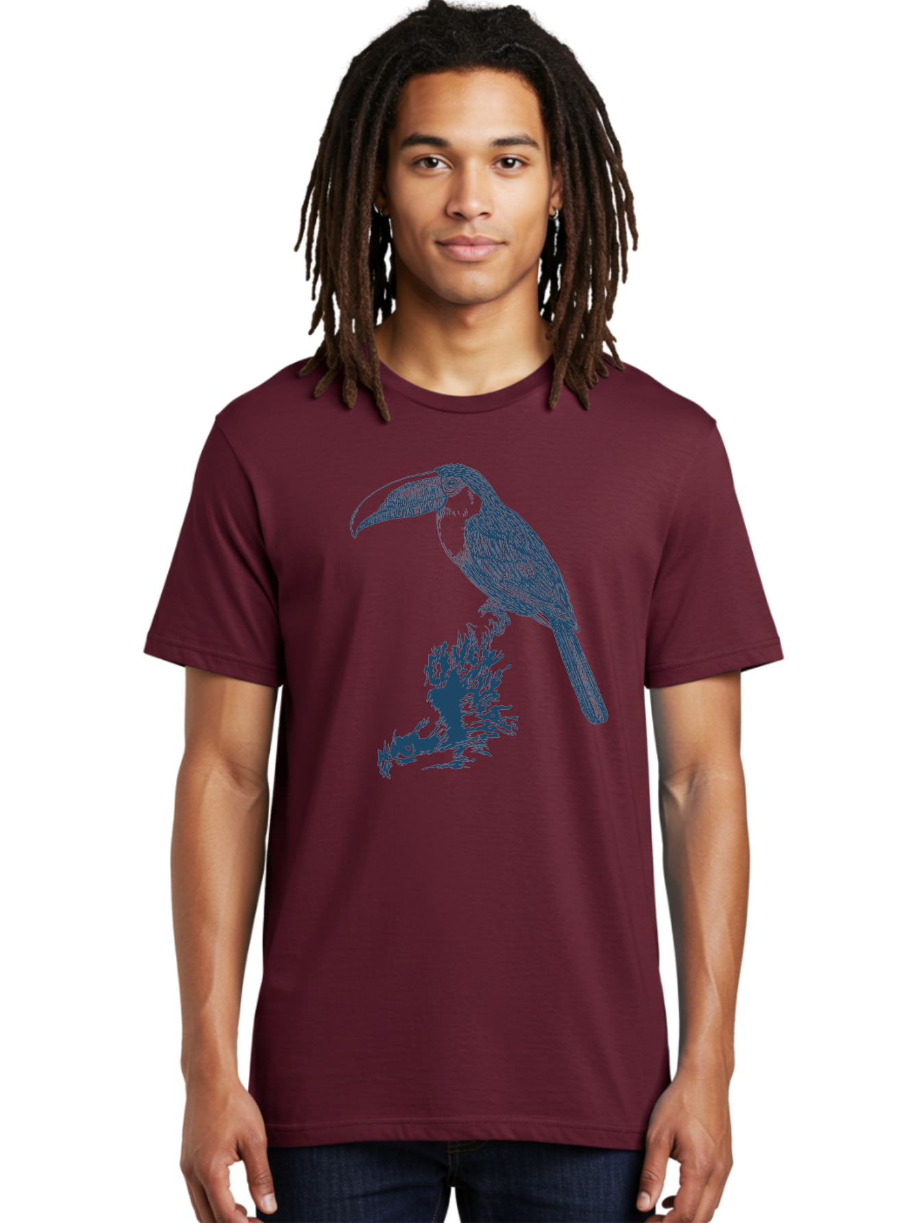 Toucan Roost Men'S Graphic Tee, 100% Cotton, Comfortable Casual Summer Wear, Machine Washable, Toucan Bird, Exotic Wildlife, Tropical Forest, Colorful Plumage, Large Beak, Bird Watching, Nature Lovers, Wildlife Art, Bird Illustrations, Aae749 18