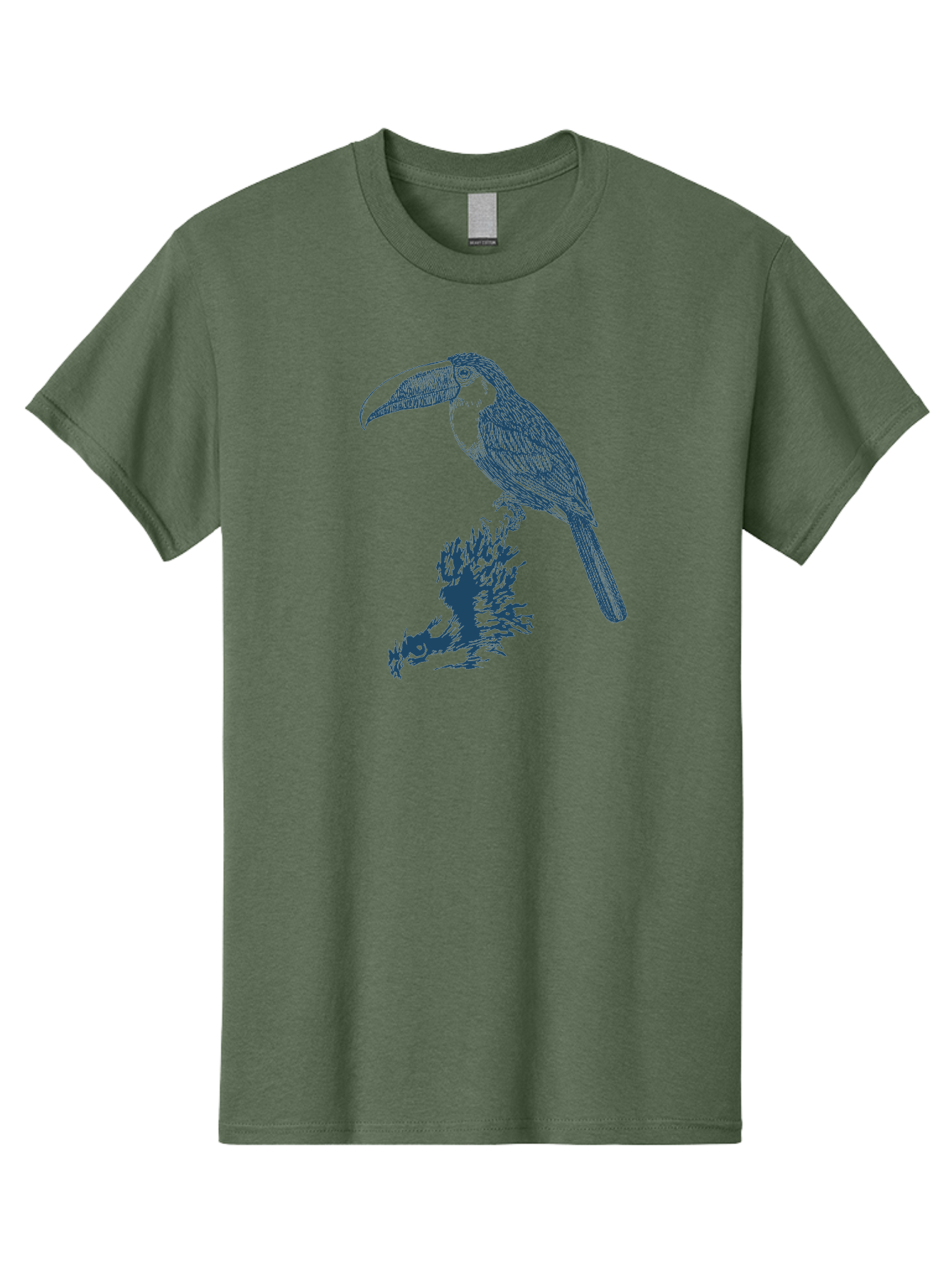 Toucan Roost Men'S Graphic Tee, 100% Cotton, Comfortable Casual Summer Wear, Machine Washable, Toucan Bird, Exotic Wildlife, Tropical Forest, Colorful Plumage, Large Beak, Bird Watching, Nature Lovers, Wildlife Art, Bird Illustrations, Aae749 3
