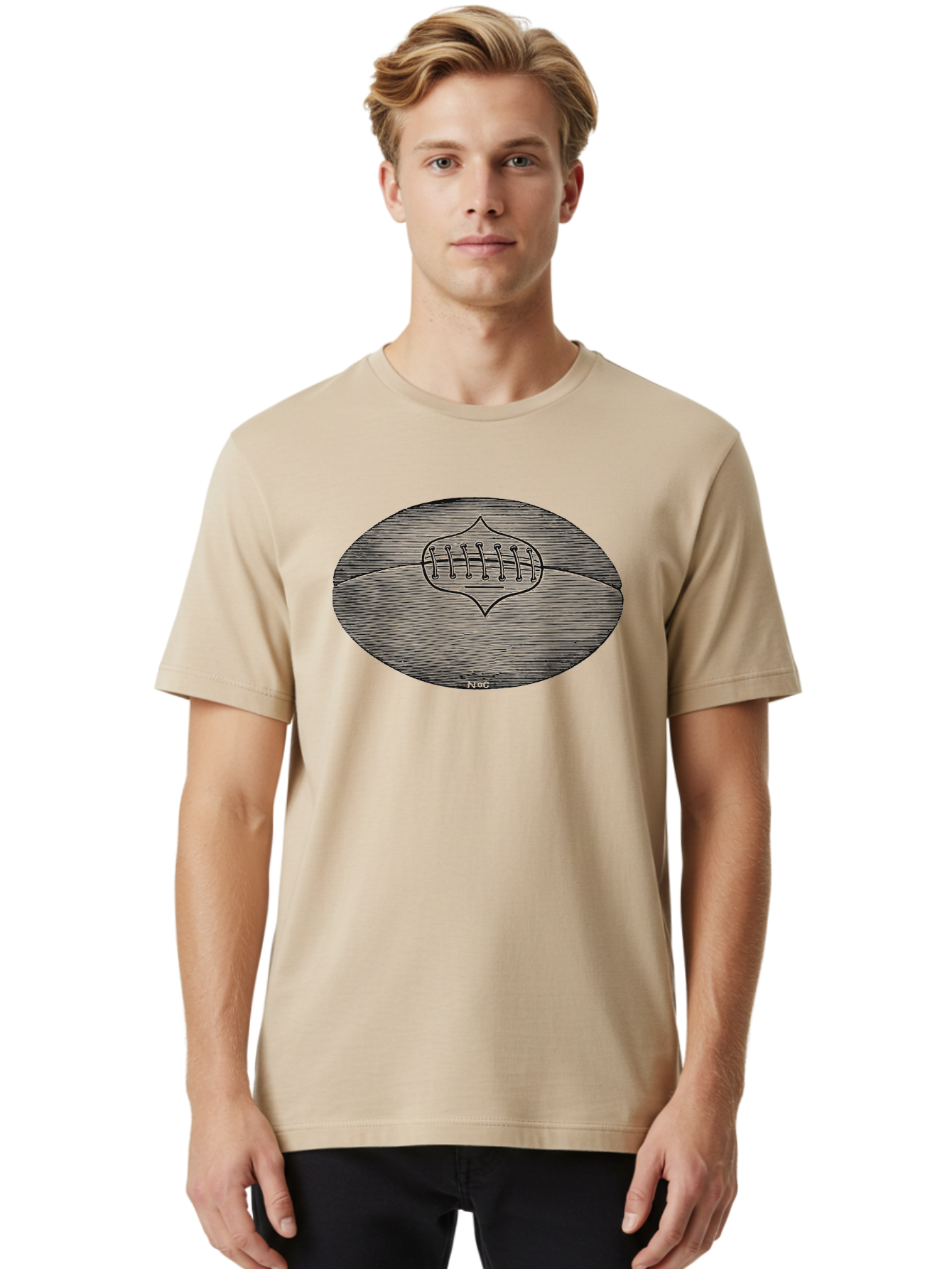 Toughkick Men'S Graphic Tee, 100% Cotton, Comfortable Casual Summer Wear, Machine Washable, American Football, Sports Equipment, Gridiron Football, Athletic Gear, Football Laces, Sports Icon, N O C Logo, Football Graphic, Sports Symbol Aae750 24