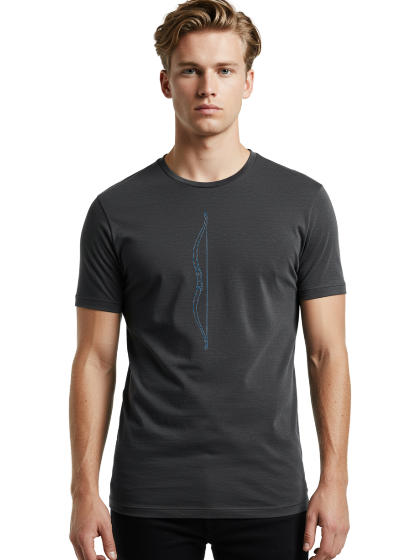 Traditional Hunting Bow Men'S Graphic Tee, 100% Cotton, Comfortable Casual Summer Wear, Machine Washable, Recurve Bow, Archery Equipment, Traditional Bow, Hunting Gear, Outdoor Sports, Precision Shooting, Bow Design Aae751 8