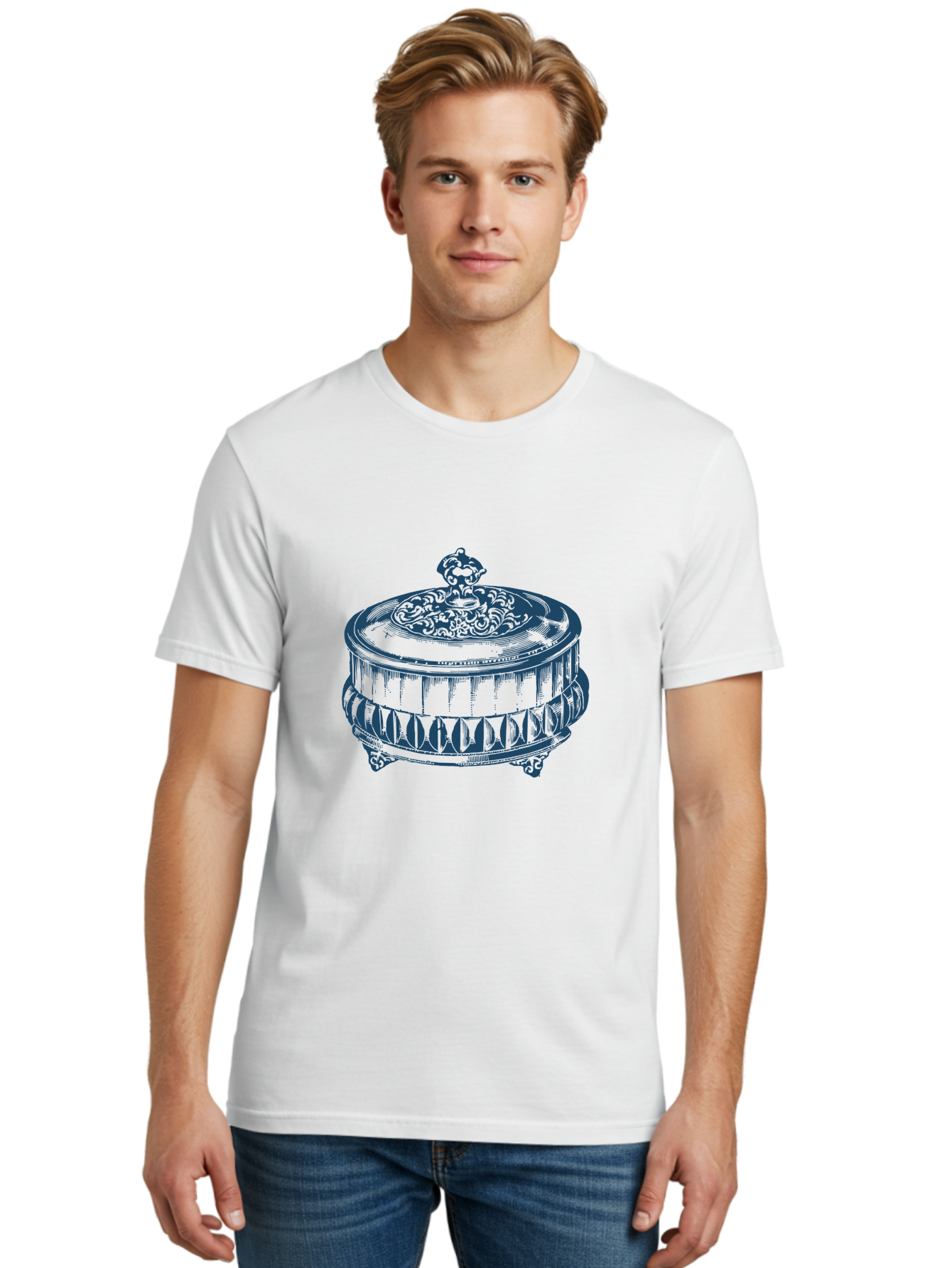 Trinket Box Men'S Graphic Tee, 100% Cotton, Comfortable Casual Summer Wear, Machine Washable, Intricately Designed Box, Ornate Details, Luxurious Container, Decorative Lid, Elegant Design, Fine Craftsmanship, Antique Style, Vintage Aesthetic Aae756 4