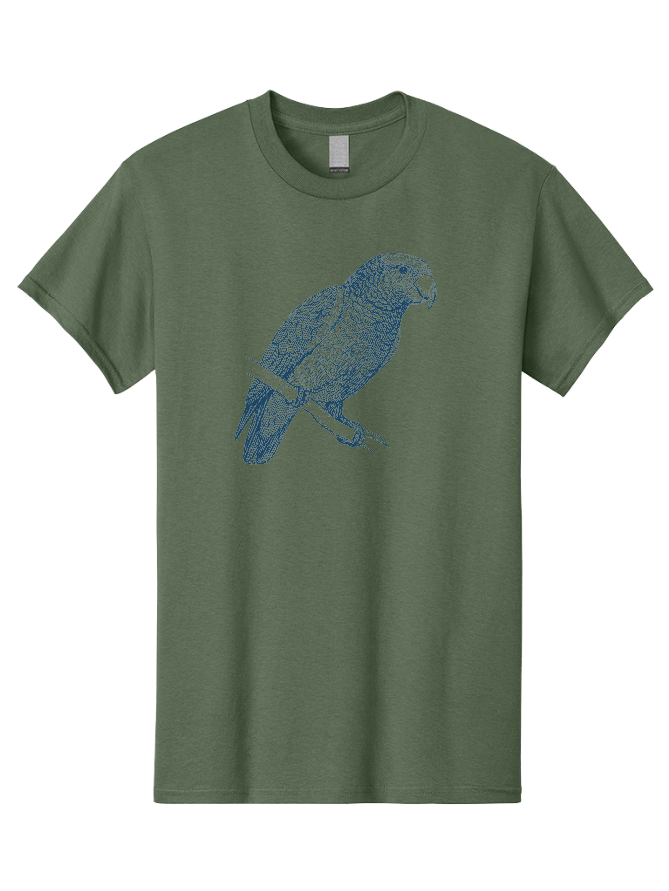 Tropical Bird Watch Men'S Graphic Tee, 100% Cotton, Comfortable Casual Summer Wear, Machine Washable, Parrot On A Branch, Bird'S Eye View, Detailed Illustration, Feathered Texture, Beak, Claws, Wildlife Art, Nature-Inspired Design Aae757 3