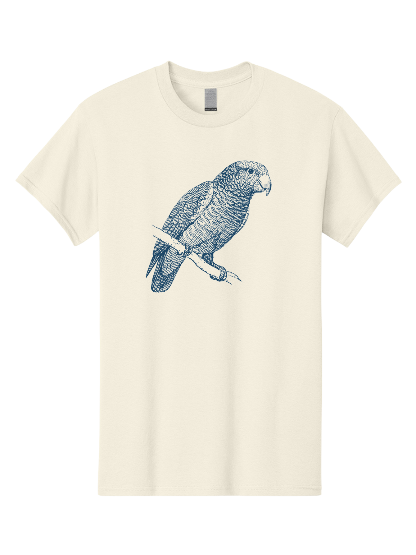 Tropical Bird Watch Men'S Graphic Tee, 100% Cotton, Comfortable Casual Summer Wear, Machine Washable, Parrot On A Branch, Bird'S Eye View, Detailed Illustration, Feathered Texture, Beak, Claws, Wildlife Art, Nature-Inspired Design Aae757 19