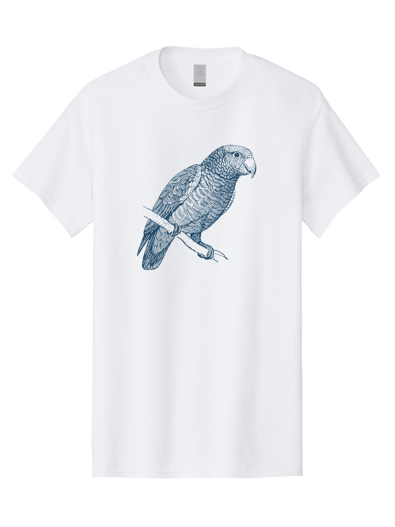 Tropical Bird Watch Men'S Graphic Tee, 100% Cotton, Comfortable Casual Summer Wear, Machine Washable, Parrot On A Branch, Bird'S Eye View, Detailed Illustration, Feathered Texture, Beak, Claws, Wildlife Art, Nature-Inspired Design Aae757 21
