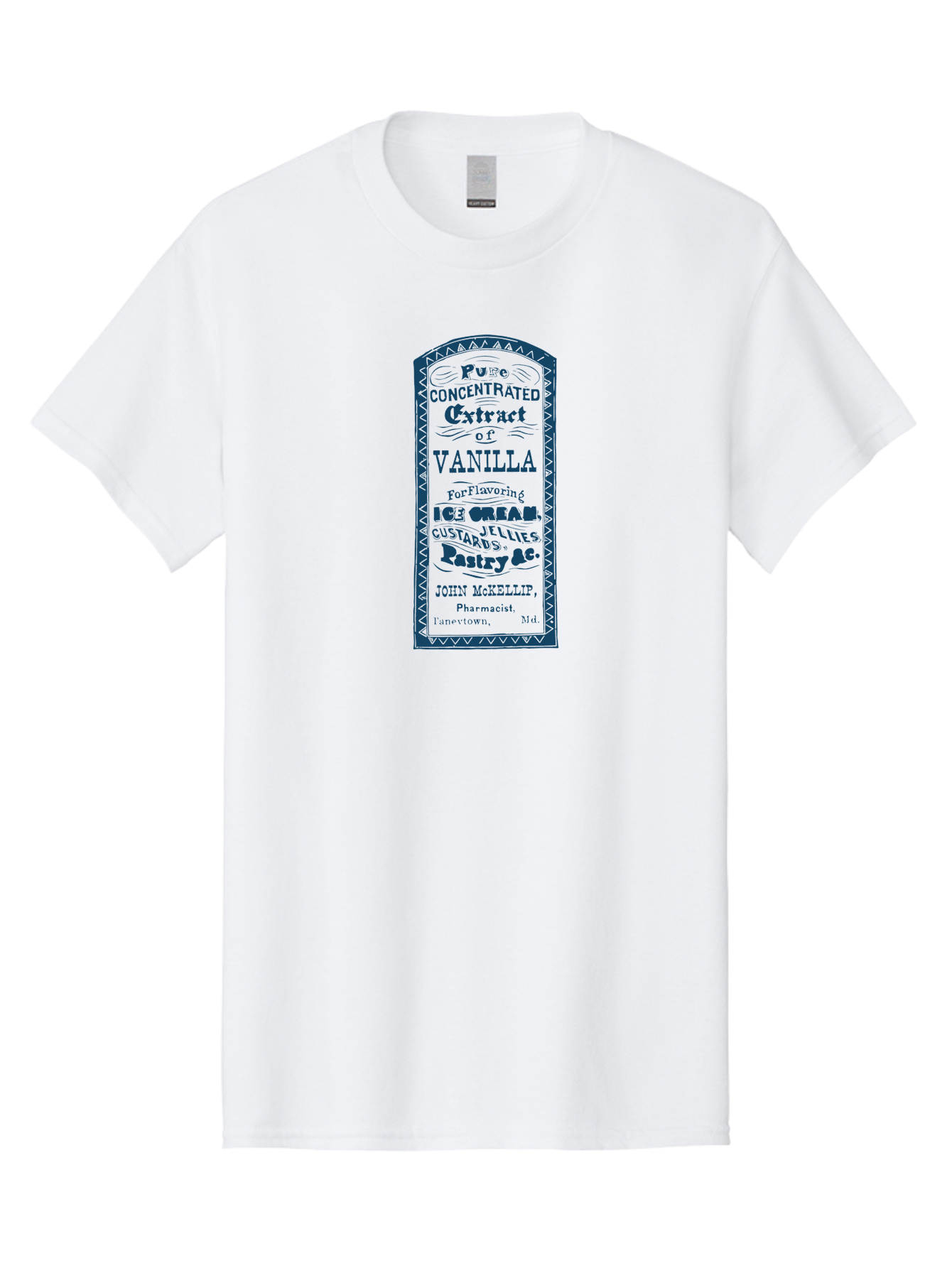 Vanilla-Extract Men'S Graphic Tee, 100% Cotton, Comfortable Casual Summer Wear, Machine Washable, Vanilla Extract Label, Vintage Design, Concentrated Vanilla, Ice Cream Flavoring, Custard Desserts, Pastry Ingredients, John Mckellip Pharmacist, Aae767 29