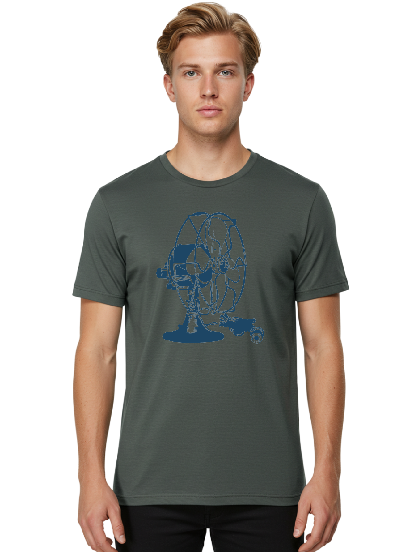 Ventilator Men'S Graphic Tee, 100% Cotton, Comfortable Casual Summer Wear, Machine Washable, Retro Electric Fan, Vintage Home Decor, Antique Appliance, Nostalgic Design, Classic Style, Rotating Blades, Power Cord Connection, Household Item, Aae770 4