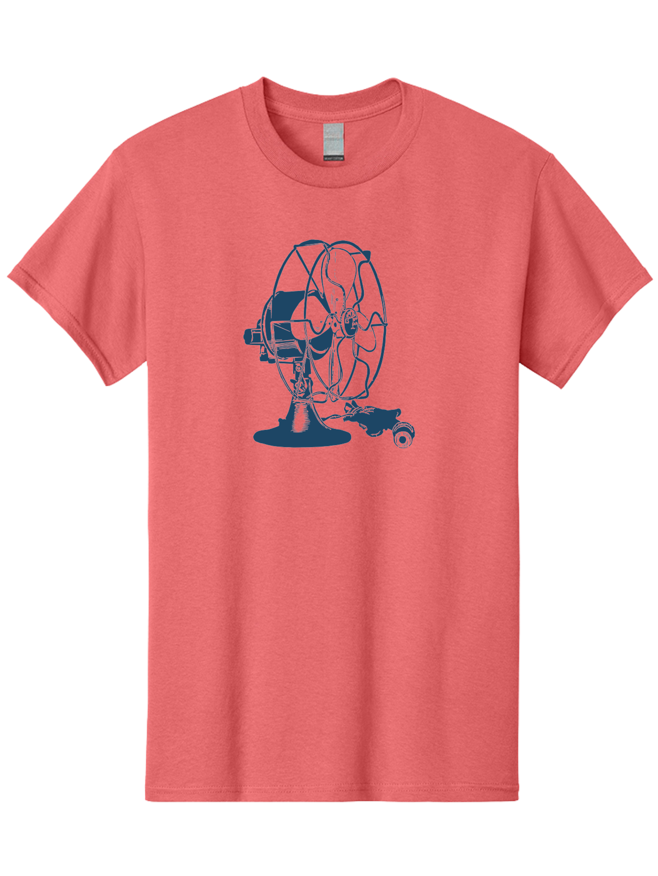 Ventilator Men'S Graphic Tee, 100% Cotton, Comfortable Casual Summer Wear, Machine Washable, Retro Electric Fan, Vintage Home Decor, Antique Appliance, Nostalgic Design, Classic Style, Rotating Blades, Power Cord Connection, Household Item, Aae770 25
