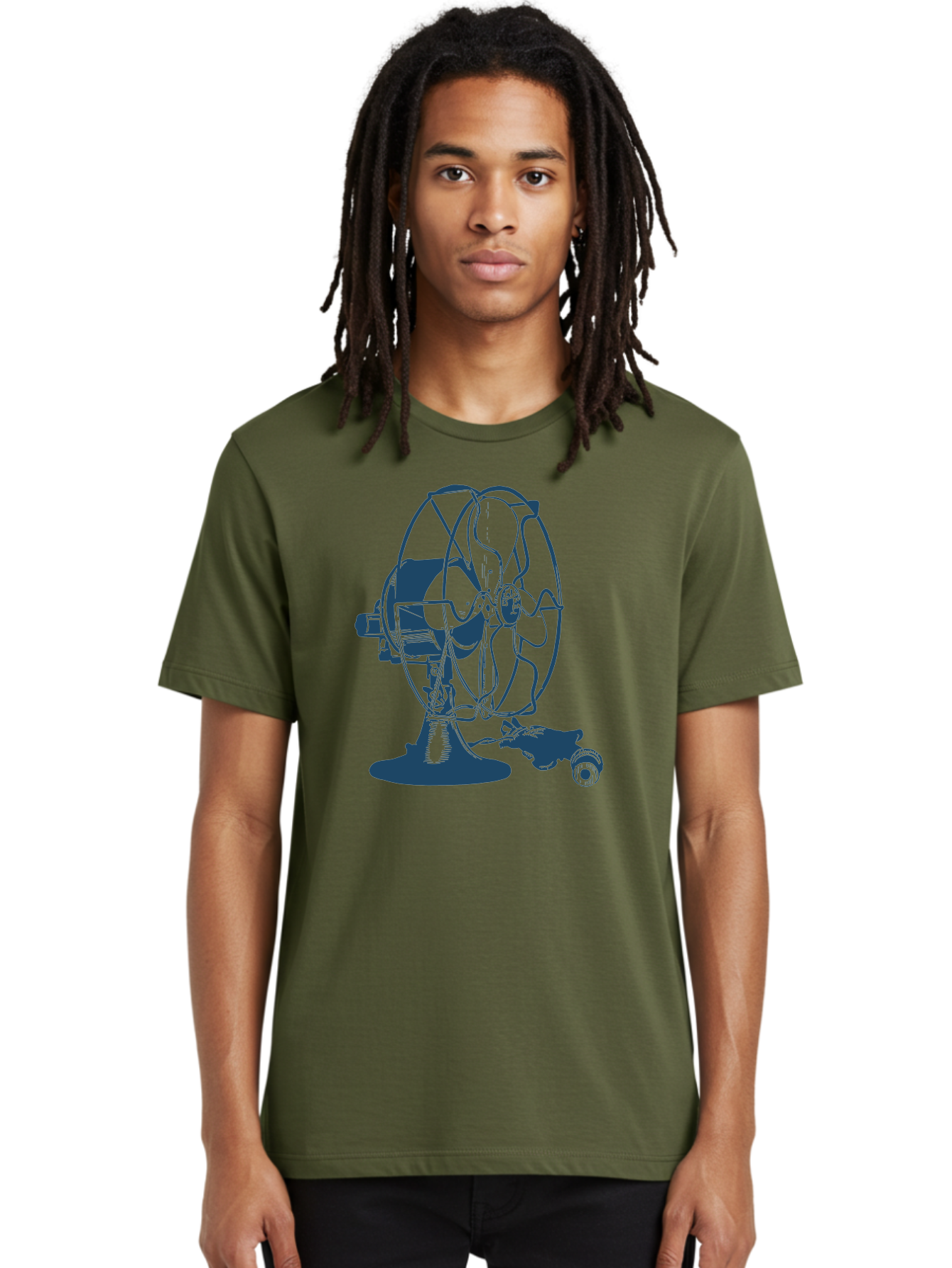 Ventilator Men'S Graphic Tee, 100% Cotton, Comfortable Casual Summer Wear, Machine Washable, Retro Electric Fan, Vintage Home Decor, Antique Appliance, Nostalgic Design, Classic Style, Rotating Blades, Power Cord Connection, Household Item, Aae770 14