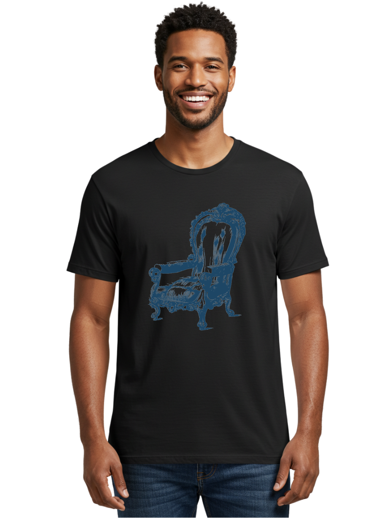 Victorian Lounge Chair Men'S Graphic Tee, 100% Cotton, Comfortable Casual Summer Wear, Machine Washable, Ornate Chair, Luxurious Furniture, Vintage Decor, Antique Armchair, Carved Wooden Details, Elegant Design, Classic Style, Aae774 10
