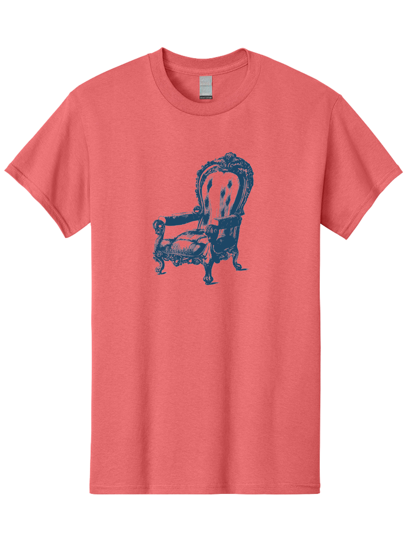 Victorian Lounge Chair Men'S Graphic Tee, 100% Cotton, Comfortable Casual Summer Wear, Machine Washable, Ornate Chair, Luxurious Furniture, Vintage Decor, Antique Armchair, Carved Wooden Details, Elegant Design, Classic Style, Aae774 3