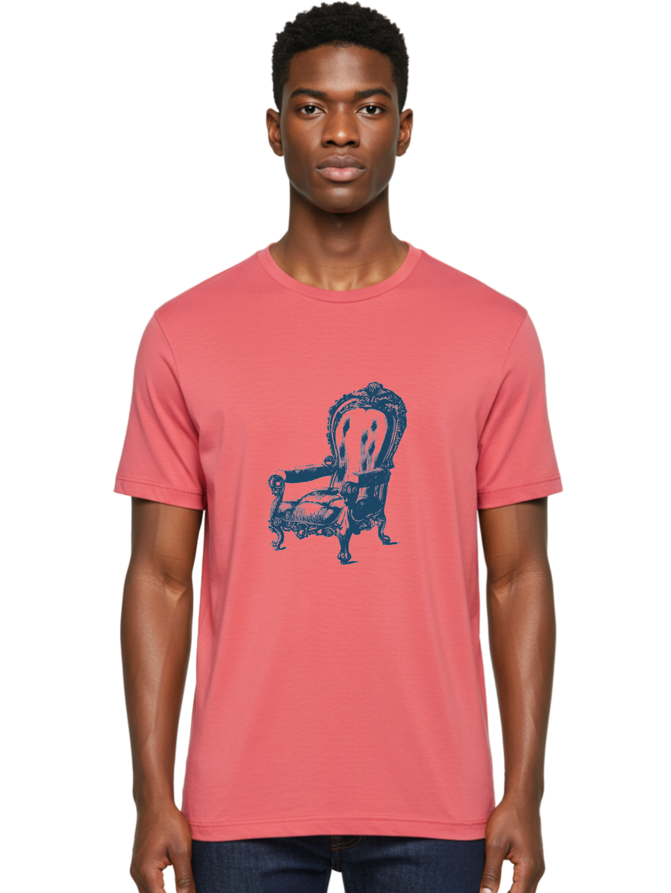 Victorian Lounge Chair Men'S Graphic Tee, 100% Cotton, Comfortable Casual Summer Wear, Machine Washable, Ornate Chair, Luxurious Furniture, Vintage Decor, Antique Armchair, Carved Wooden Details, Elegant Design, Classic Style, Aae774 4