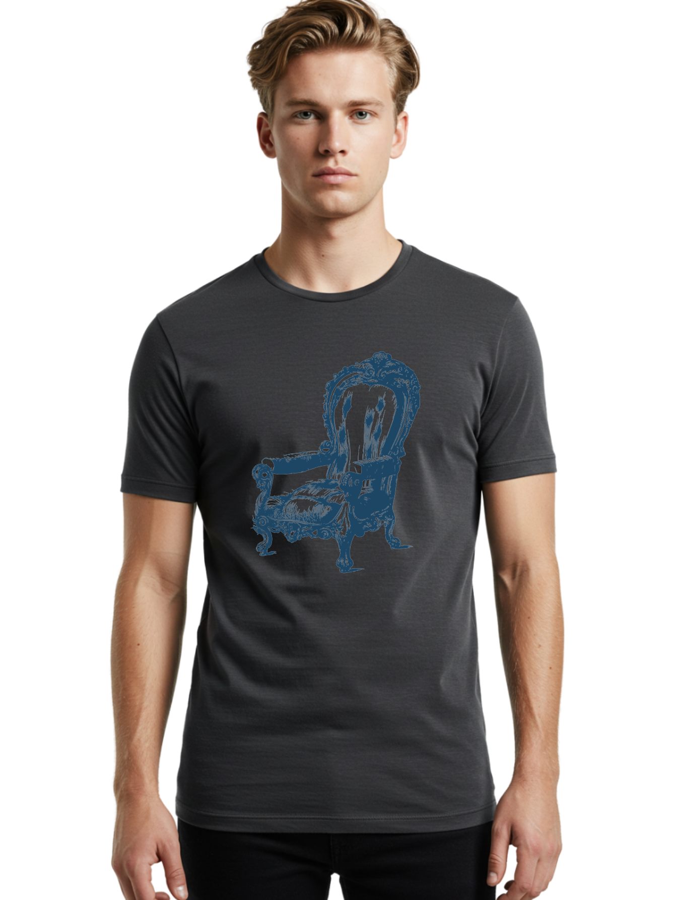 Victorian Lounge Chair Men'S Graphic Tee, 100% Cotton, Comfortable Casual Summer Wear, Machine Washable, Ornate Chair, Luxurious Furniture, Vintage Decor, Antique Armchair, Carved Wooden Details, Elegant Design, Classic Style, Aae774 20