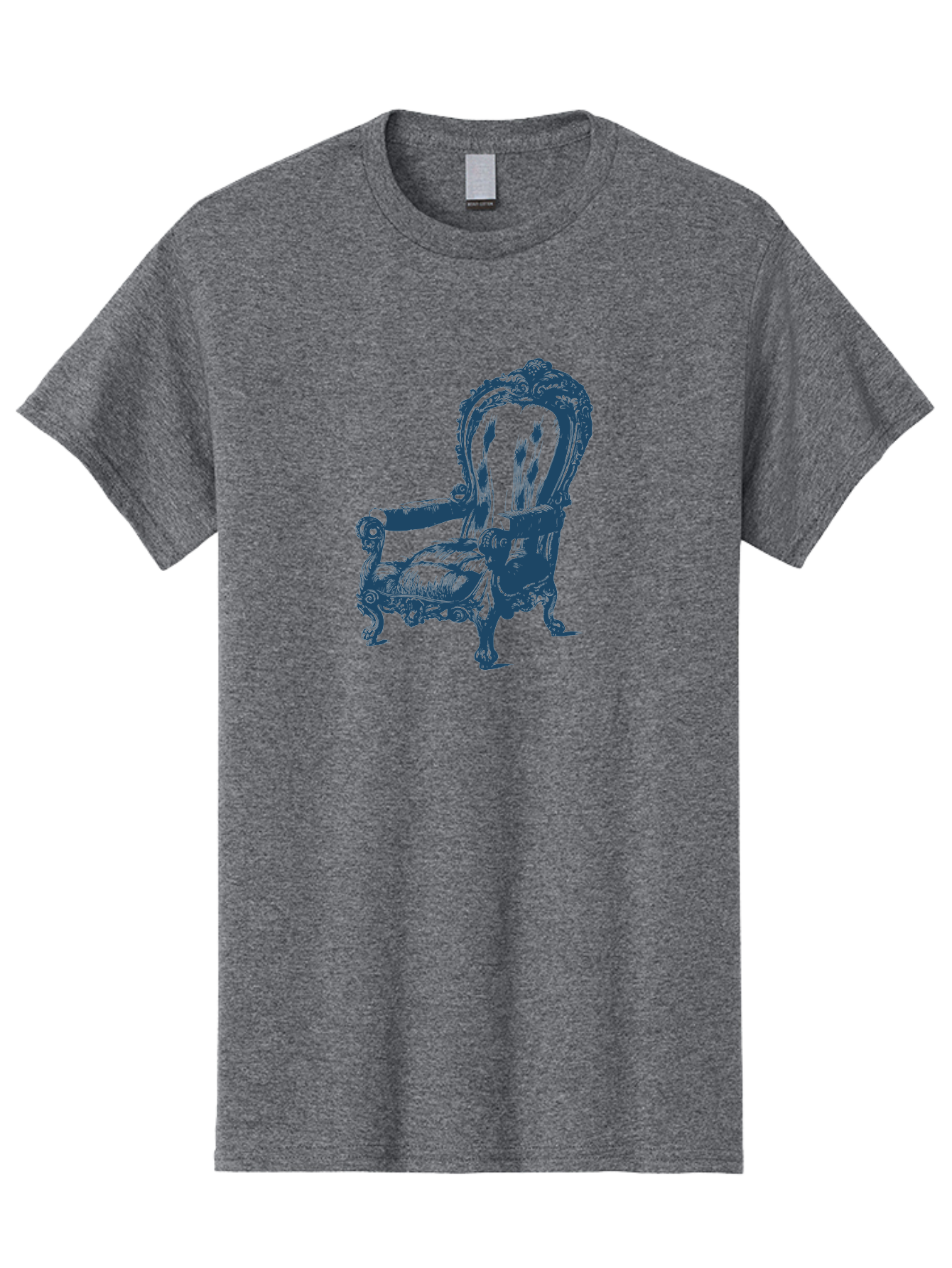Victorian Lounge Chair Men'S Graphic Tee, 100% Cotton, Comfortable Casual Summer Wear, Machine Washable, Ornate Chair, Luxurious Furniture, Vintage Decor, Antique Armchair, Carved Wooden Details, Elegant Design, Classic Style, Aae774 23