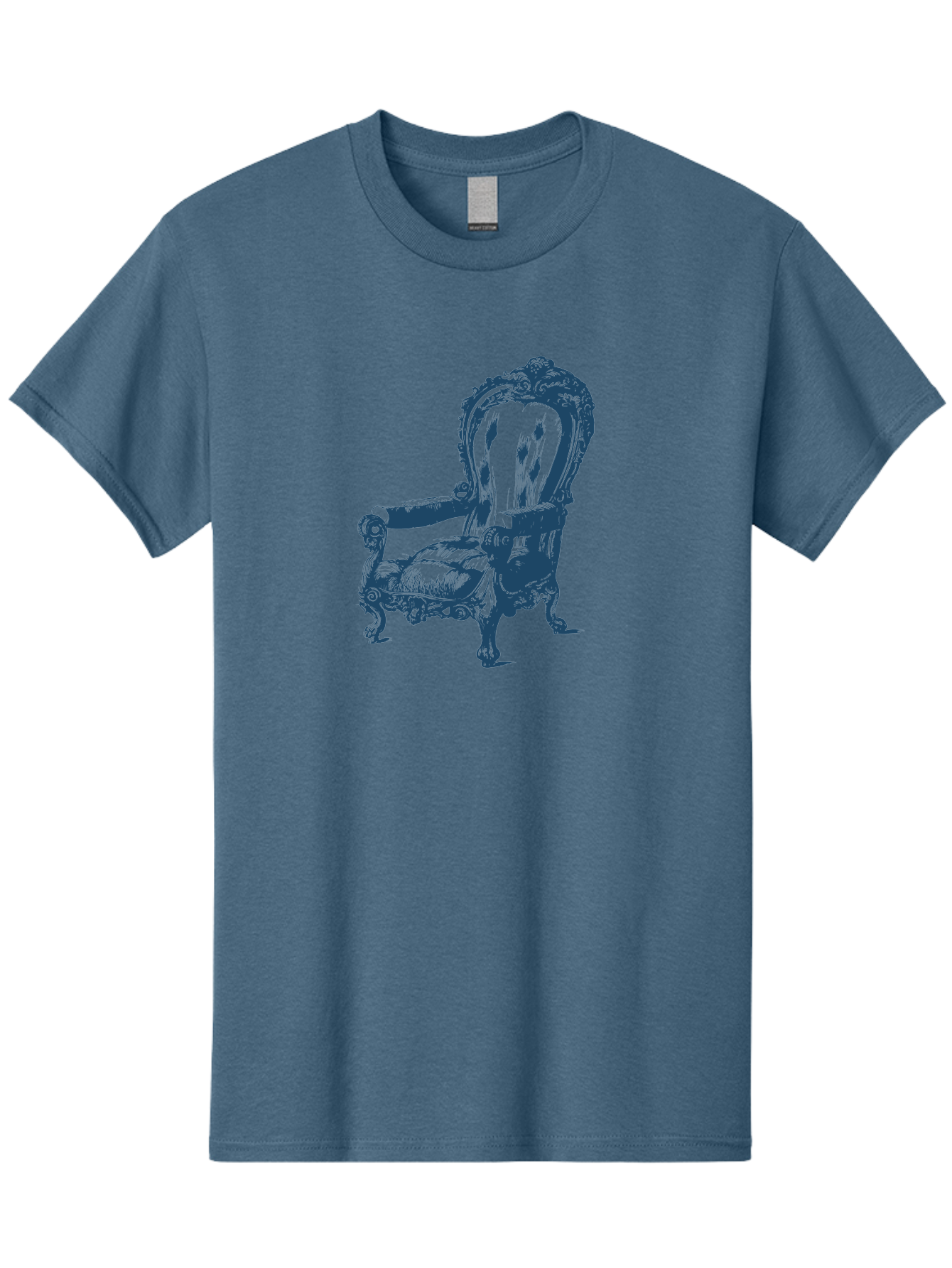Victorian Lounge Chair Men'S Graphic Tee, 100% Cotton, Comfortable Casual Summer Wear, Machine Washable, Ornate Chair, Luxurious Furniture, Vintage Decor, Antique Armchair, Carved Wooden Details, Elegant Design, Classic Style, Aae774 5