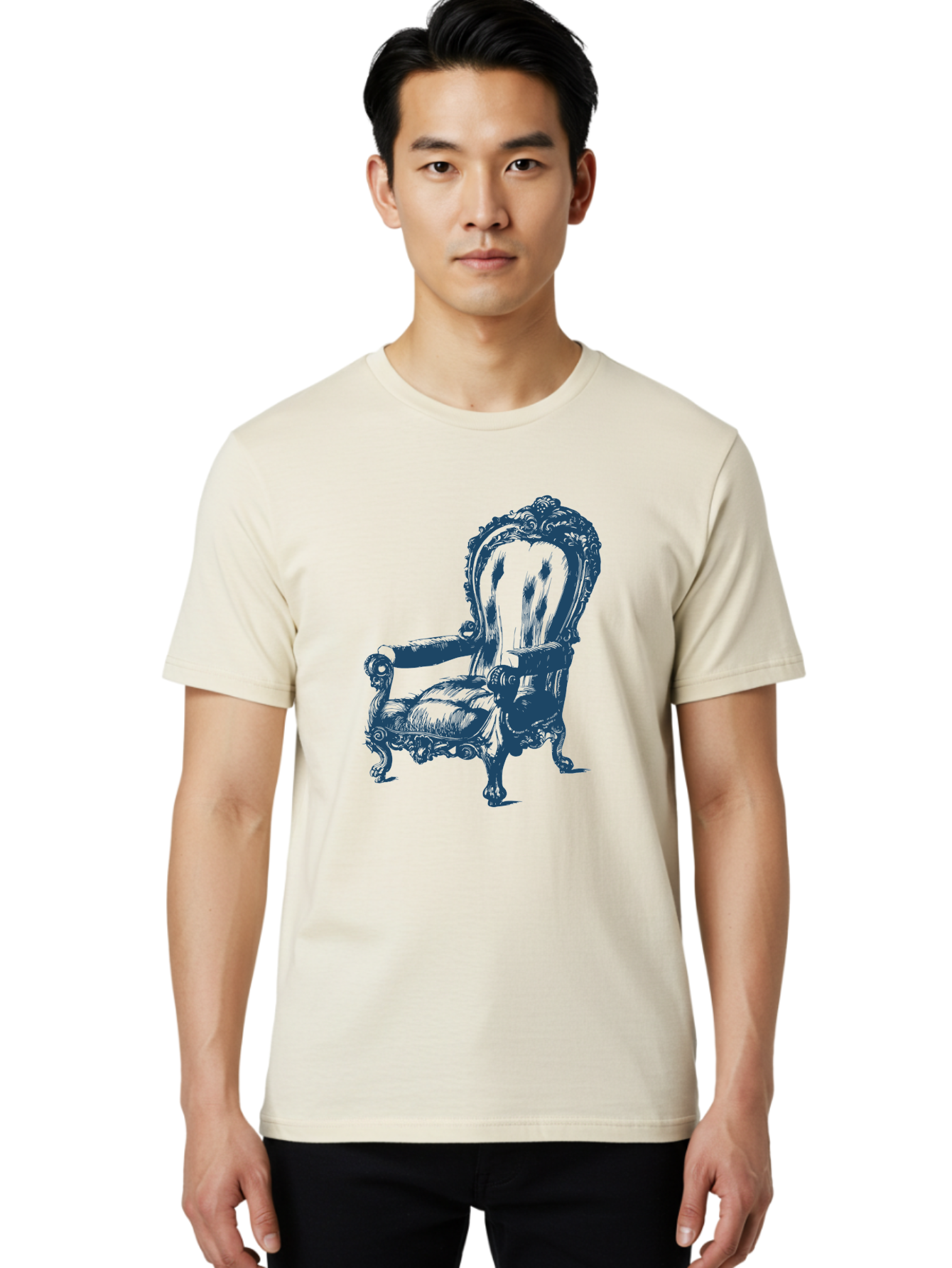 Victorian Lounge Chair Men'S Graphic Tee, 100% Cotton, Comfortable Casual Summer Wear, Machine Washable, Ornate Chair, Luxurious Furniture, Vintage Decor, Antique Armchair, Carved Wooden Details, Elegant Design, Classic Style, Aae774 12