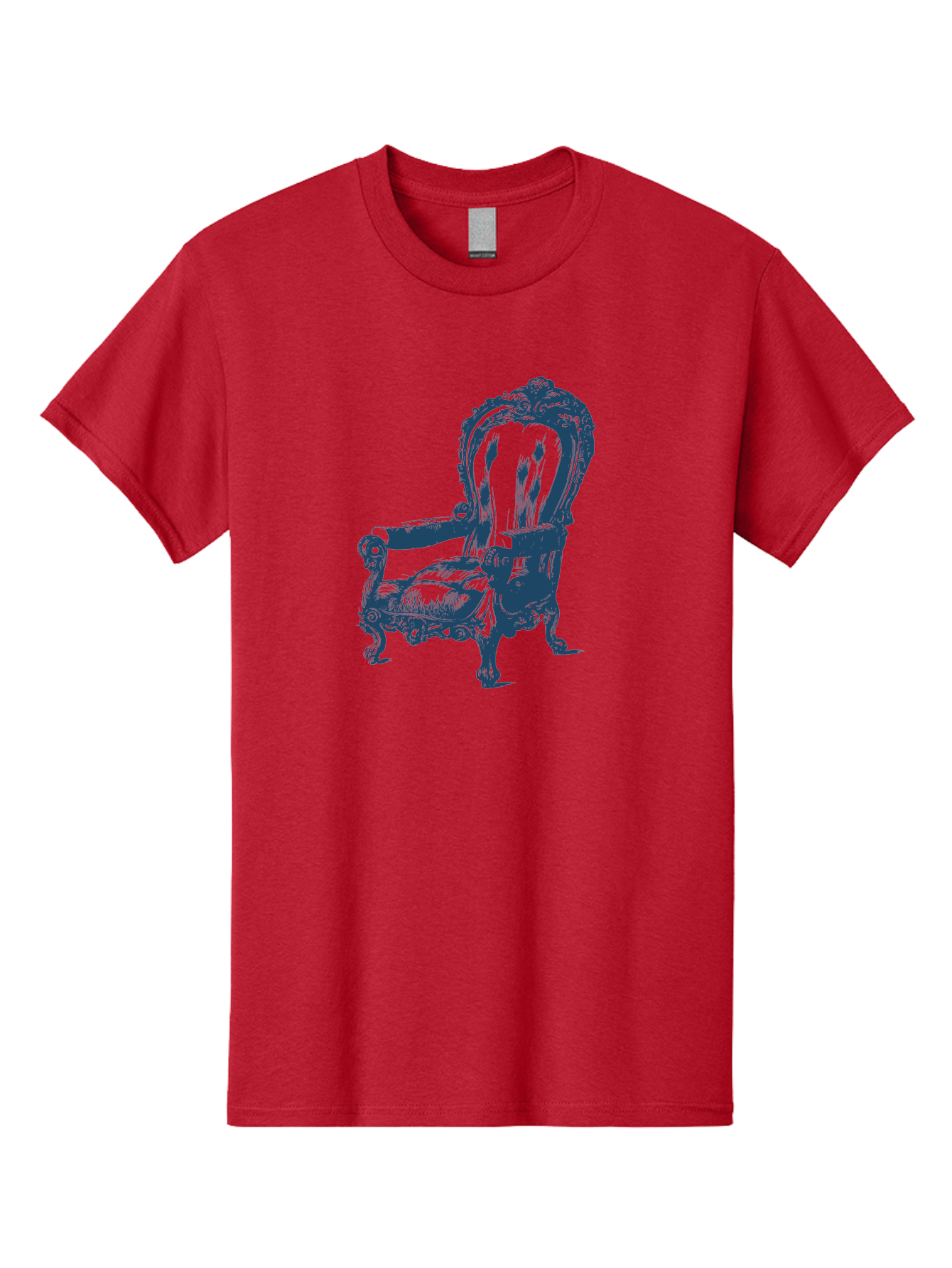 Victorian Lounge Chair Men'S Graphic Tee, 100% Cotton, Comfortable Casual Summer Wear, Machine Washable, Ornate Chair, Luxurious Furniture, Vintage Decor, Antique Armchair, Carved Wooden Details, Elegant Design, Classic Style, Aae774 17