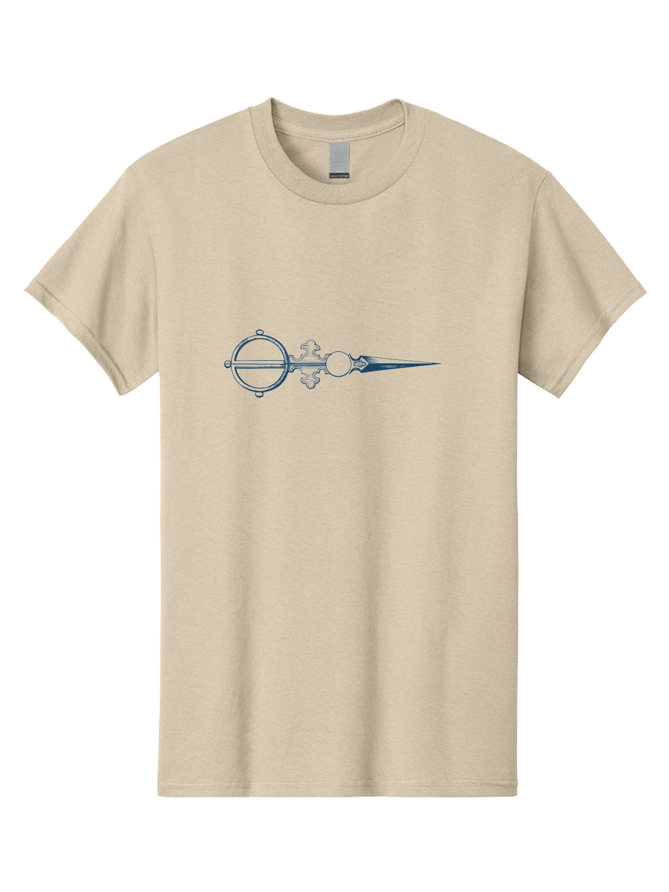 Victorian Needlepoint Scissors Men'S Graphic Tee, 100% Cotton, Comfortable Casual Summer Wear, Machine Washable, Stylized Dagger, Circular Symbol, Mystical Emblem, Esoteric Art, Symbolic Imagery, Abstract Design, Fantasy Element, Aae775 13