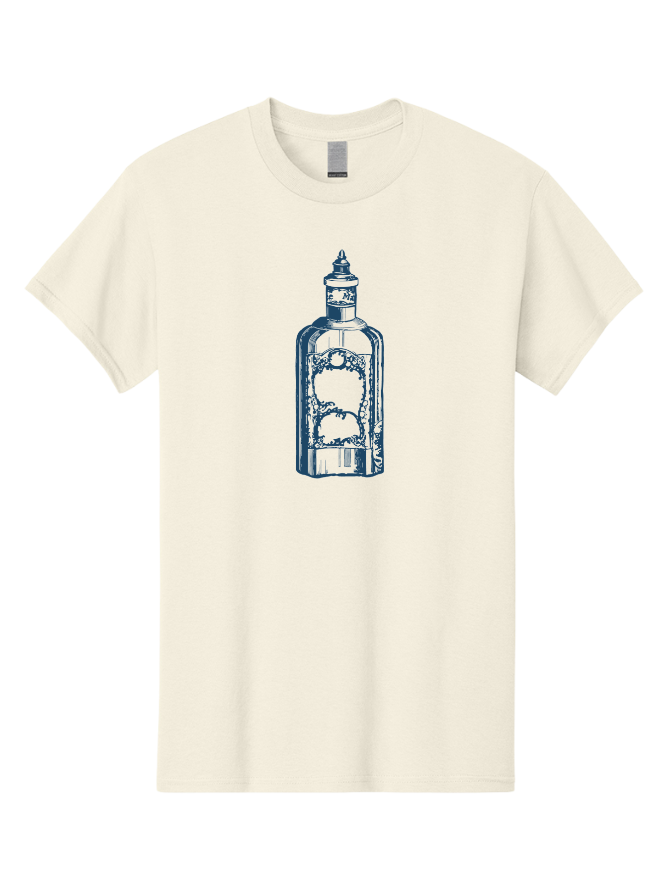 Victorian Perfume Bottle Men'S Graphic Tee, 100% Cotton, Comfortable Casual Summer Wear, Machine Washable, Gin Bottle Illustration, Liquor Bottle Art, Vintage Gin Bottle, Decorative Bottle, Alcohol Container, Spirits Packaging, Aae776 3