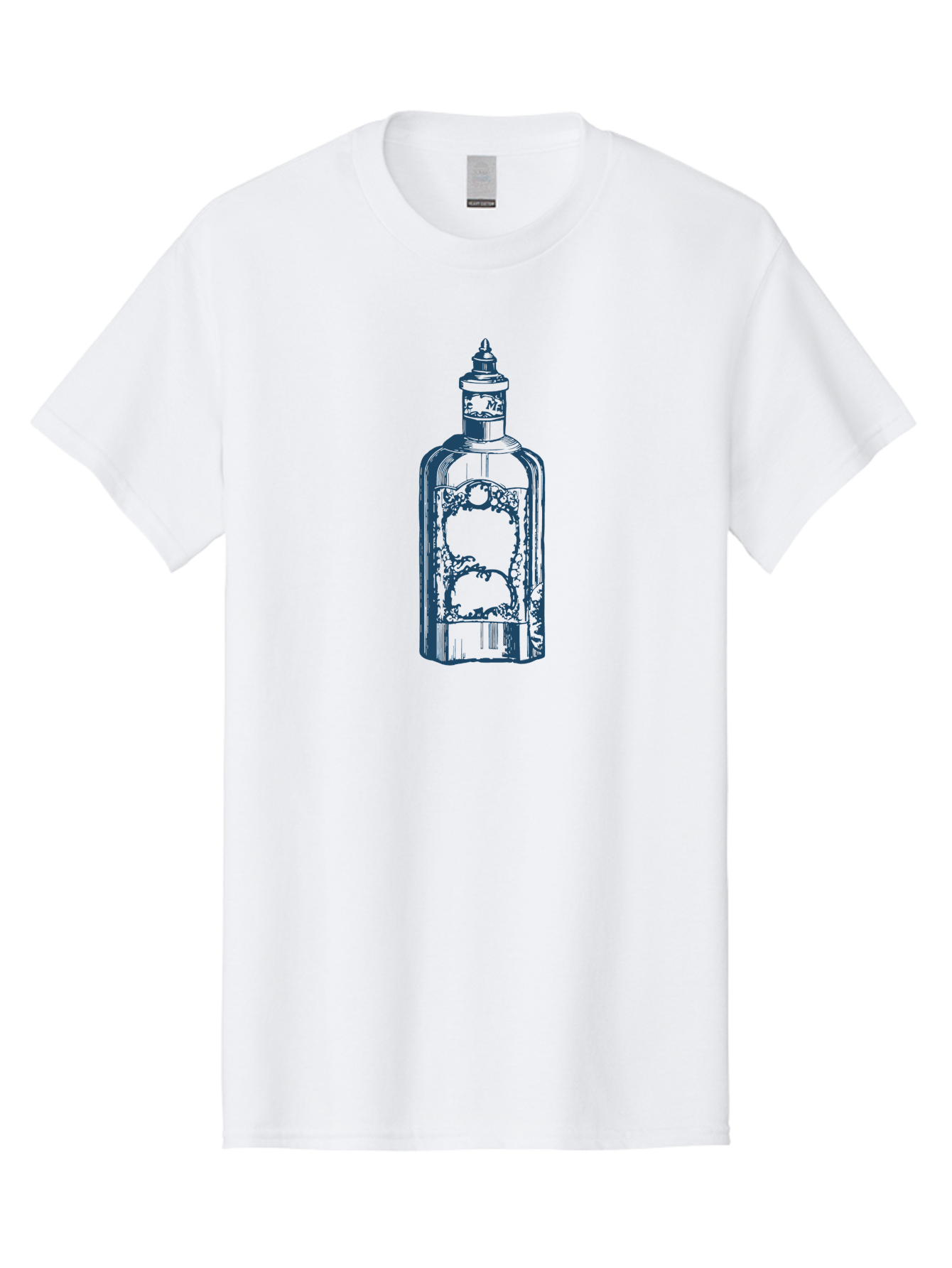 Victorian Perfume Bottle Men'S Graphic Tee, 100% Cotton, Comfortable Casual Summer Wear, Machine Washable, Gin Bottle Illustration, Liquor Bottle Art, Vintage Gin Bottle, Decorative Bottle, Alcohol Container, Spirits Packaging, Aae776 23