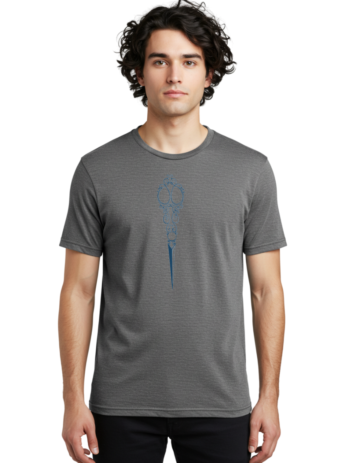 Victorian Scrollwork Scissors Men'S Graphic Tee, 100% Cotton, Comfortable Casual Summer Wear, Machine Washable, Vintage Hair Accessory, Ornate Design, Decorative Hairpin, Antique Style, Elegant Adornment, Hair Jewelry Aae777 8