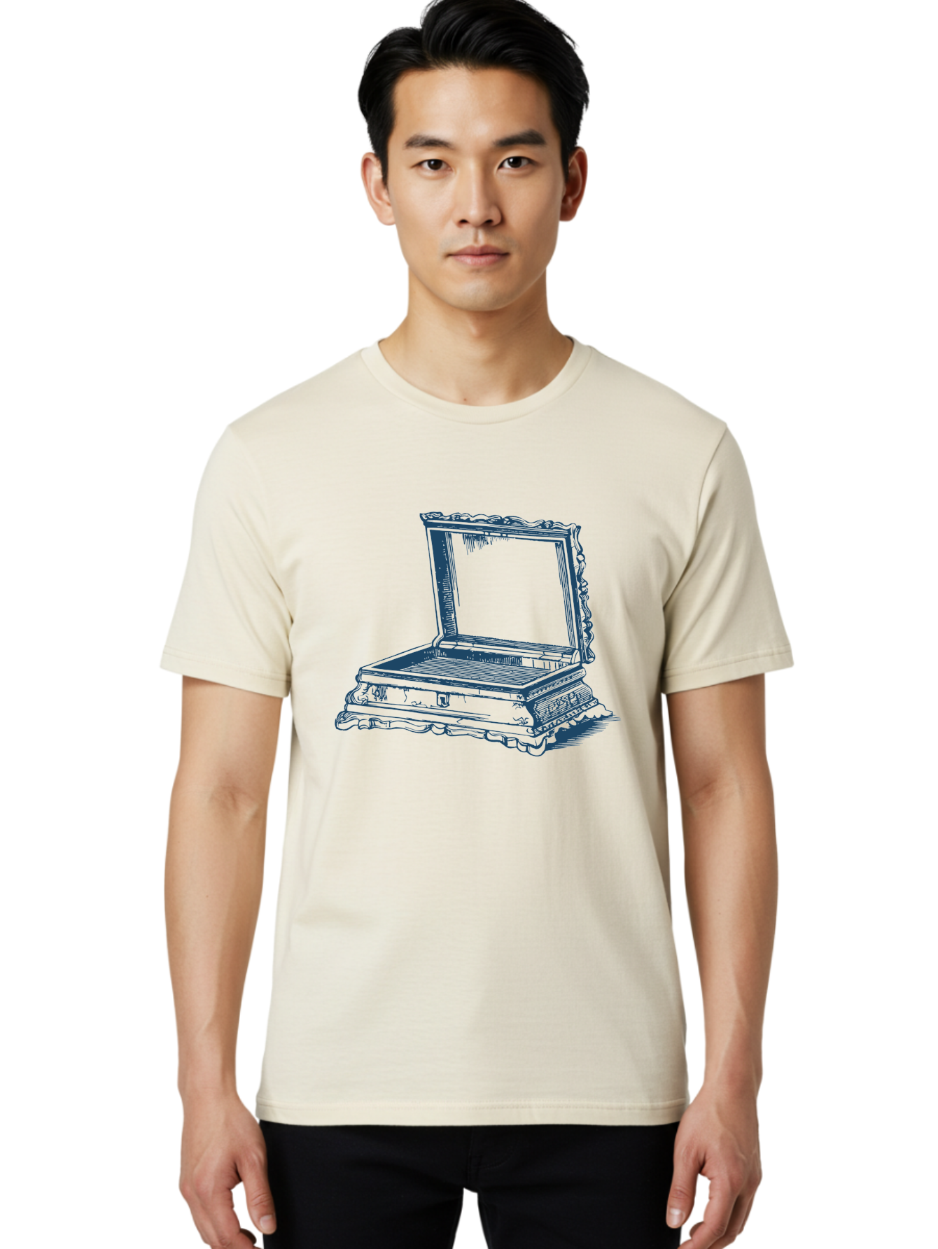 Victorian Style Jewelry Case Men'S Graphic Tee, 100% Cotton, Comfortable Casual Summer Wear, Machine Washable, Ornate Jewelry Box, Open Lid, Decorative Mirror, Vintage Design, Luxurious Storage, Beauty Accessories, Antique Style, Elegance Aae778 12