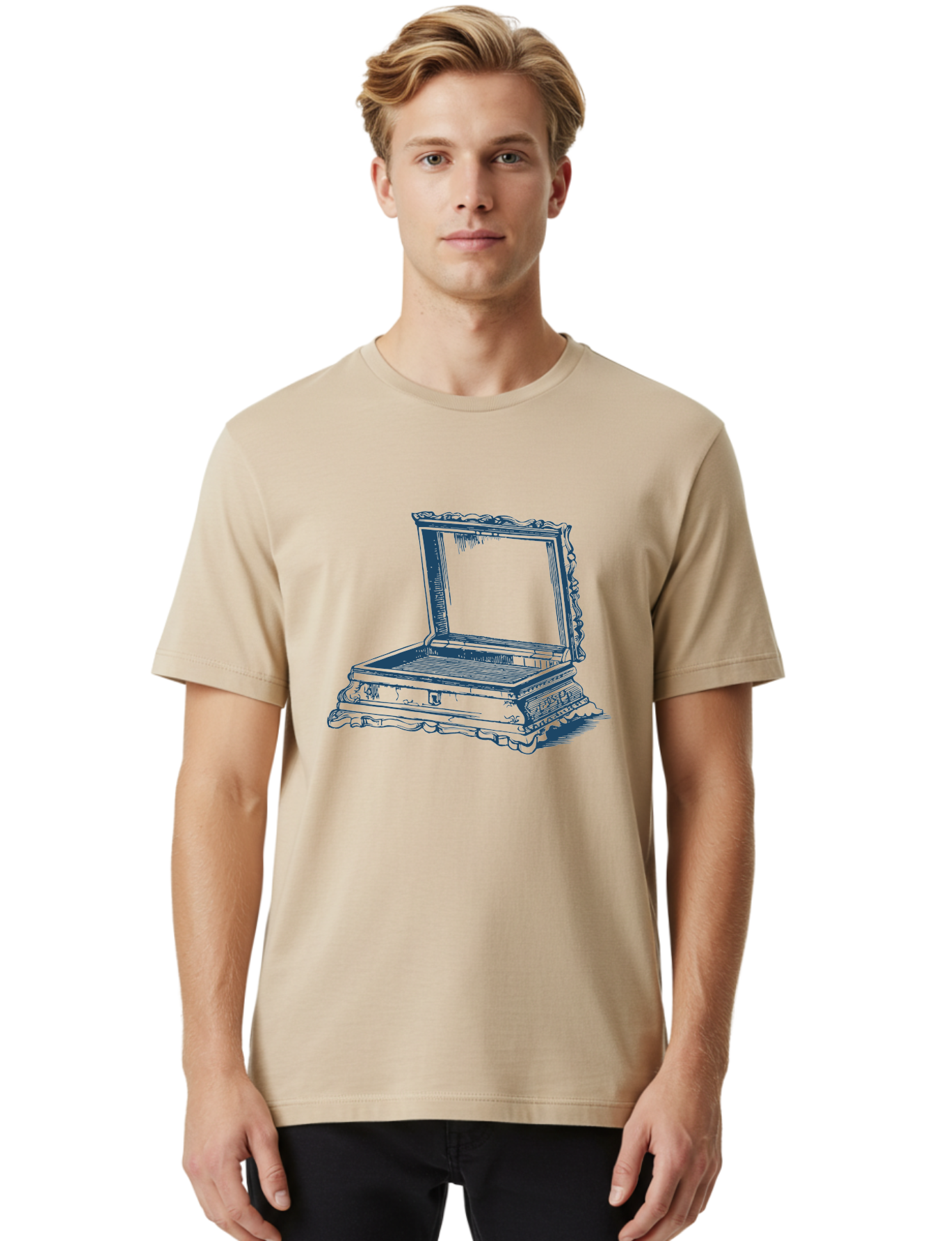 Victorian Style Jewelry Case Men'S Graphic Tee, 100% Cotton, Comfortable Casual Summer Wear, Machine Washable, Ornate Jewelry Box, Open Lid, Decorative Mirror, Vintage Design, Luxurious Storage, Beauty Accessories, Antique Style, Elegance Aae778 28