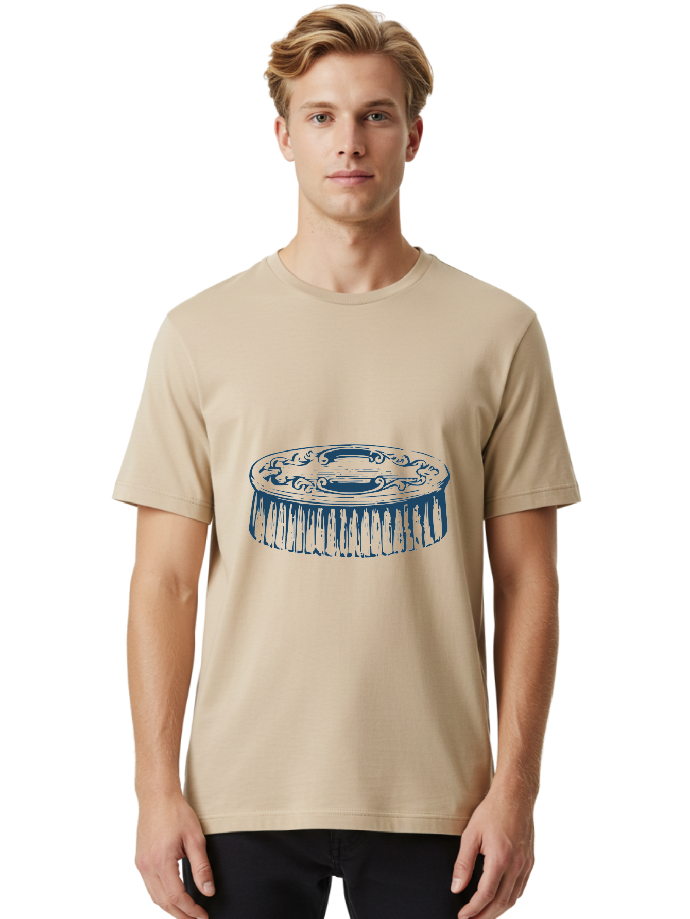 Victorian Vanity Brush Men'S Graphic Tee, 100% Cotton, Comfortable Casual Summer Wear, Machine Washable, Tassel Decor, Fringe Decoration, Ornate Design, Round Fringe, Decorative Fringe, Ornamental Tassel, Luxury Decor, Vintage Decor Aae780 8