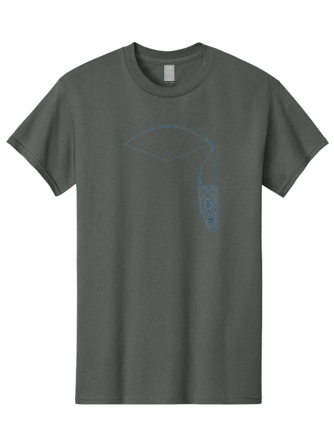 Vintage Archery Equipment Men'S Graphic Tee, 100% Cotton, Comfortable Casual Summer Wear, Machine Washable, Recurve Bow, Ornate Quiver, Archery Equipment, Hunting Gear, Decorative Design, Intricate Patterns, Bow And Arrow, Outdoor Adventure, Aae782 23