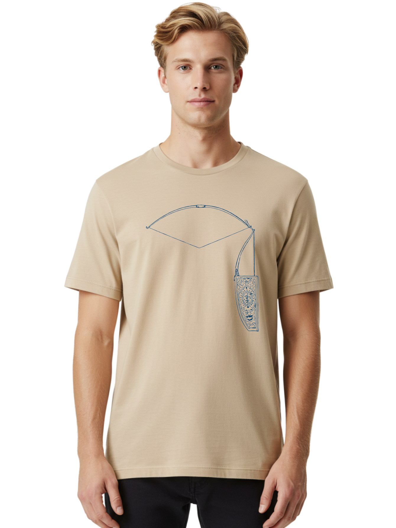 Vintage Archery Equipment Men'S Graphic Tee, 100% Cotton, Comfortable Casual Summer Wear, Machine Washable, Recurve Bow, Ornate Quiver, Archery Equipment, Hunting Gear, Decorative Design, Intricate Patterns, Bow And Arrow, Outdoor Adventure, Aae782 16