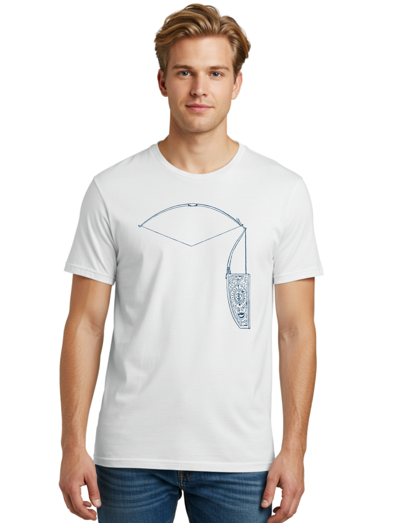 Vintage Archery Equipment Men'S Graphic Tee, 100% Cotton, Comfortable Casual Summer Wear, Machine Washable, Recurve Bow, Ornate Quiver, Archery Equipment, Hunting Gear, Decorative Design, Intricate Patterns, Bow And Arrow, Outdoor Adventure, Aae782 14