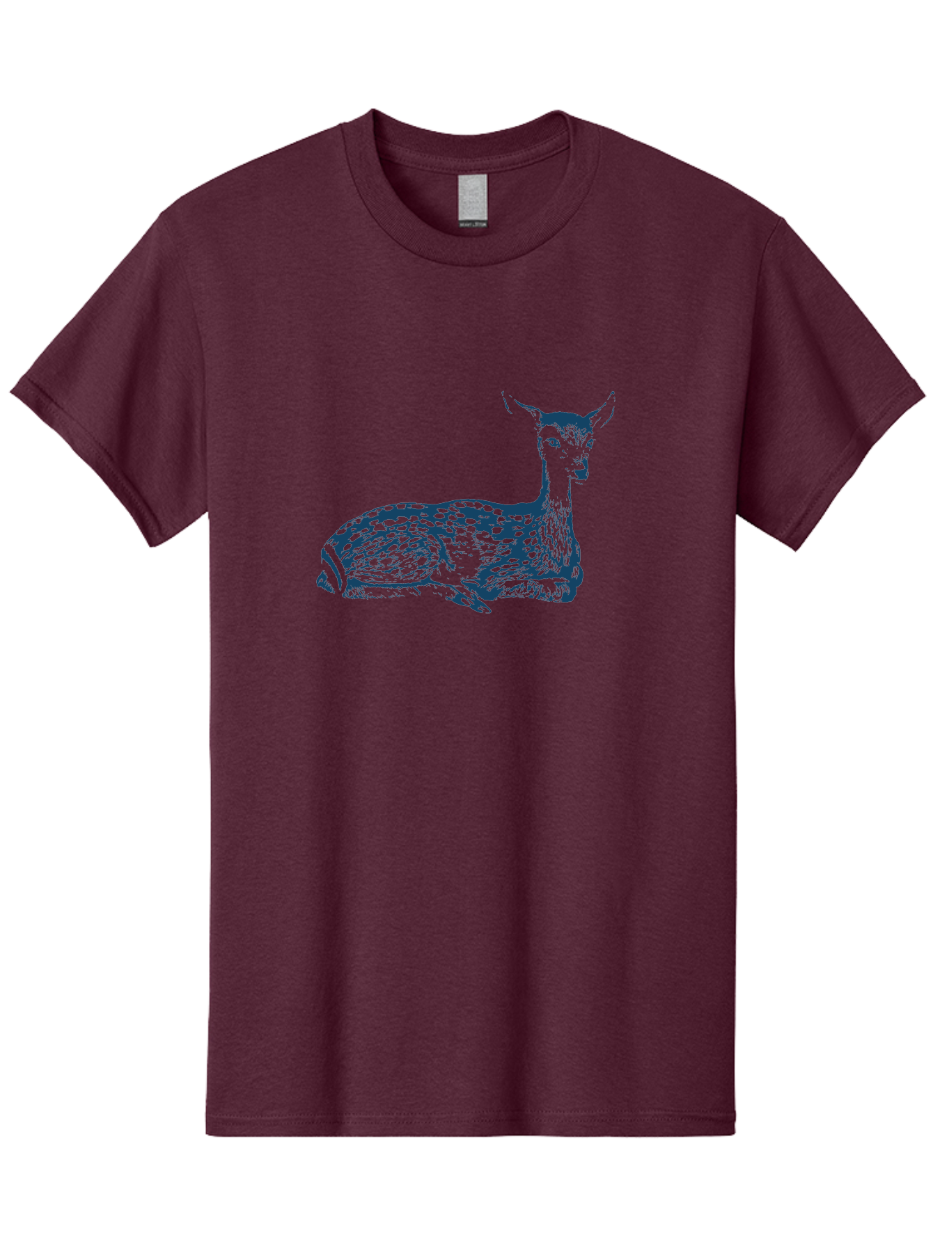 Vintage Bambi Sketch Men'S Graphic Tee, 100% Cotton, Comfortable Casual Summer Wear, Machine Washable, Deer Resting, Spotted Fur, Wildlife Art, Serene Animal, Natural Habitat, Spotted Deer, Animal Illustration, Forest Creature, Aae783 13