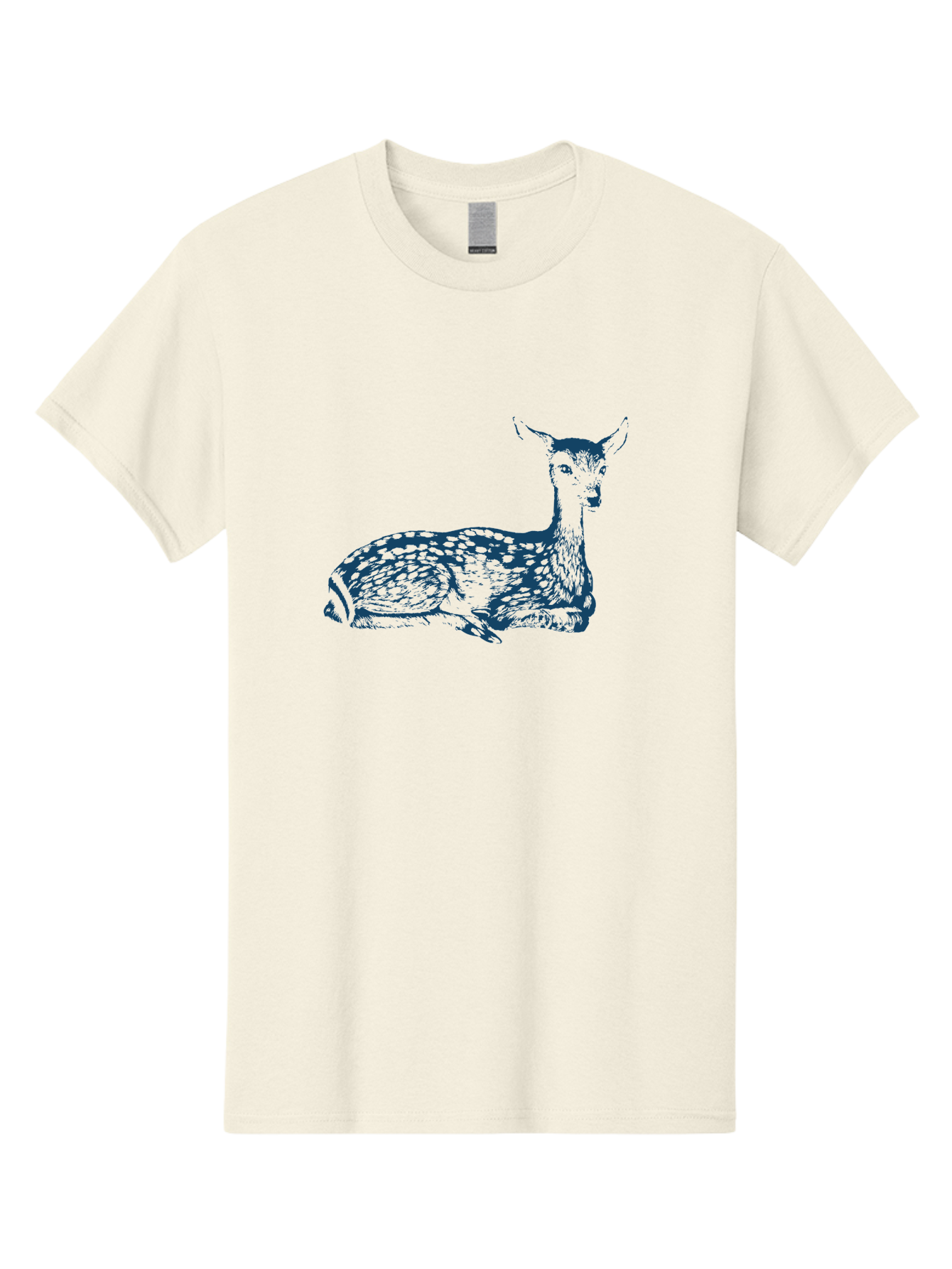 Vintage Bambi Sketch Men'S Graphic Tee, 100% Cotton, Comfortable Casual Summer Wear, Machine Washable, Deer Resting, Spotted Fur, Wildlife Art, Serene Animal, Natural Habitat, Spotted Deer, Animal Illustration, Forest Creature, Aae783 7