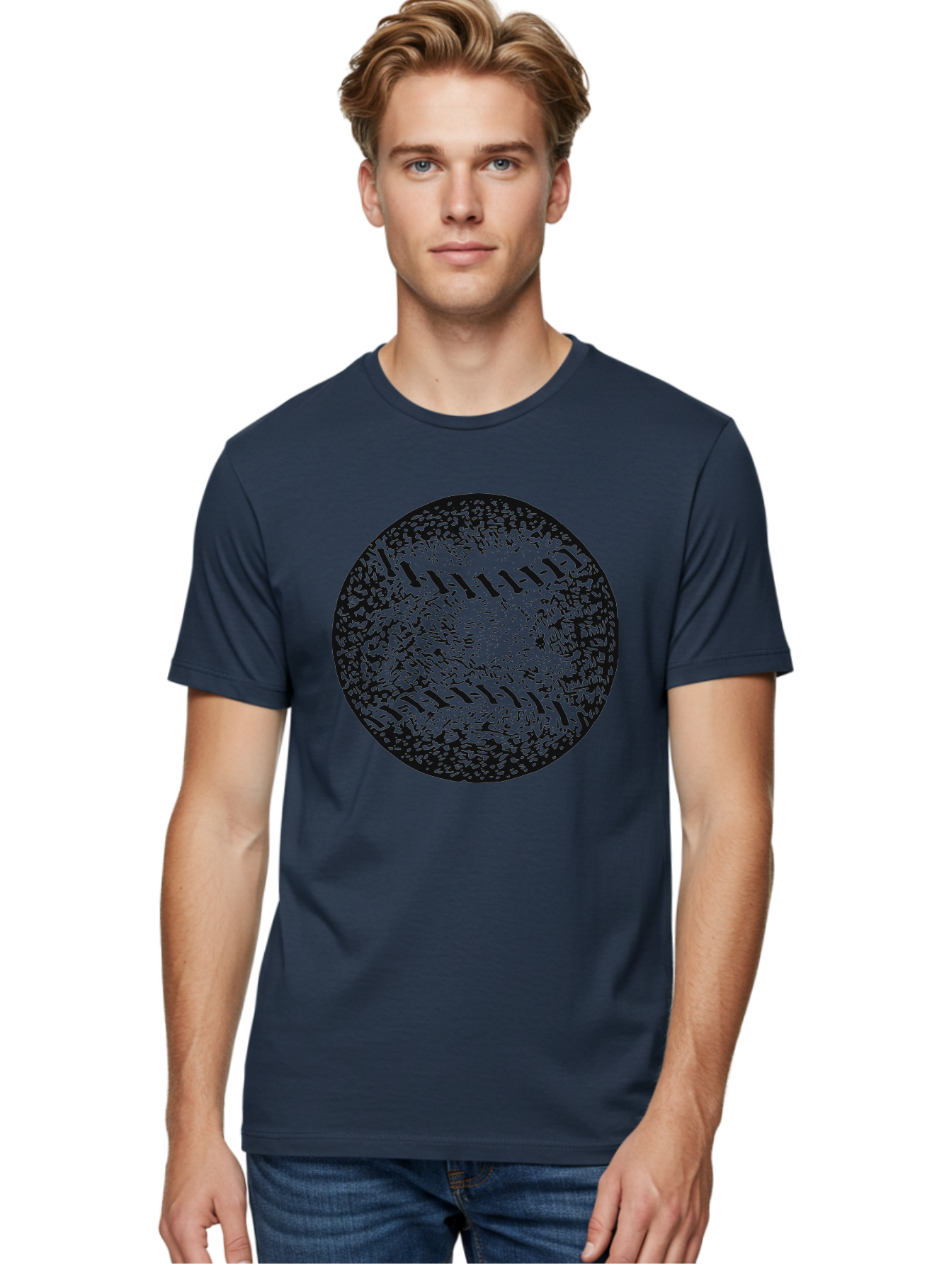 Vintage Baseball Men'S Graphic Tee, 100% Cotton, Comfortable Casual Summer Wear, Machine Washable, Baseball, Sports Equipment, Stitching Pattern, Texture, Black And Green, Graphic Illustration, Sports Theme, Team Sports Aae784 10